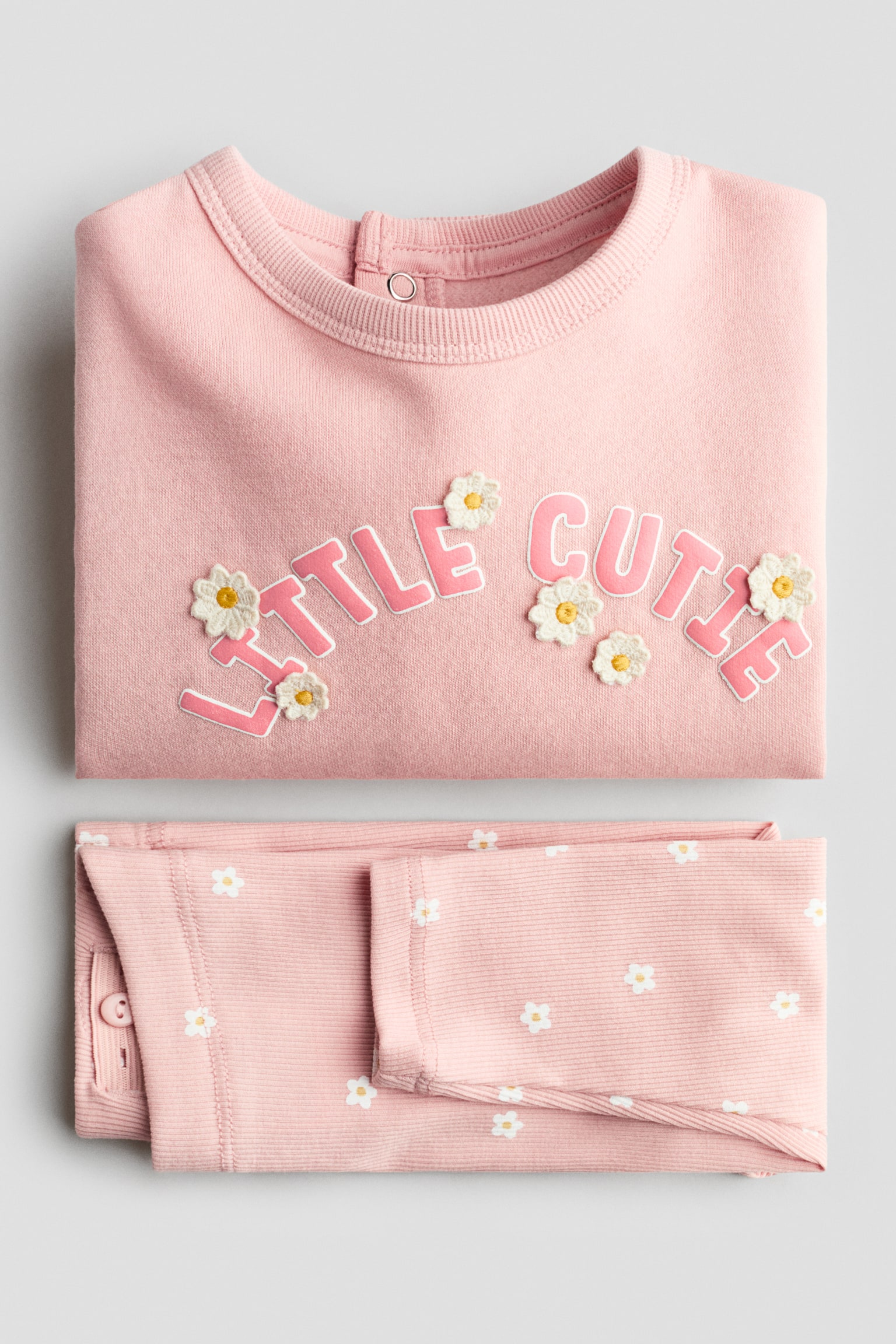 Детский комплект H&M 2-Piece Top and Leggings Set, цвет: Светлый розовый — фото 2
