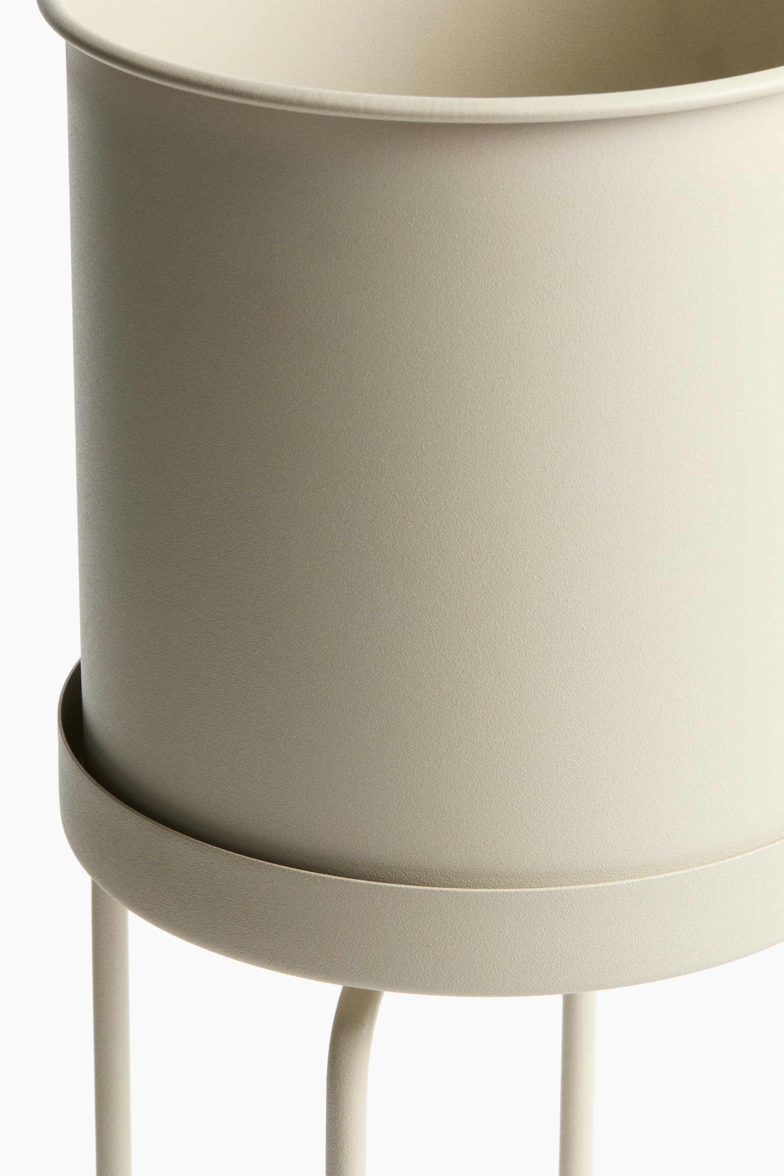 Metal plant pot on a stand - Light beige/Olive green/Black - 4