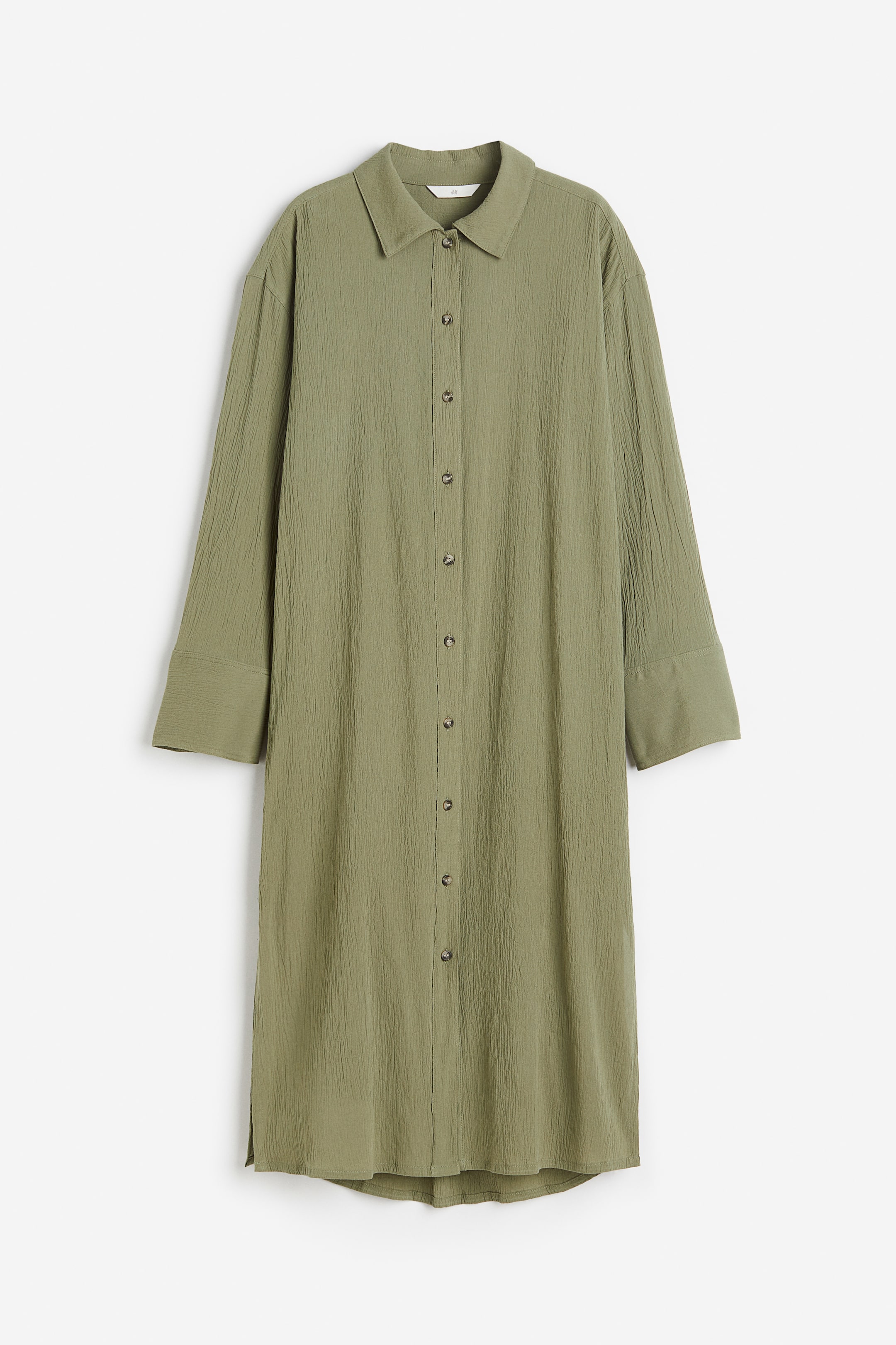 Crêped Shirt Dress