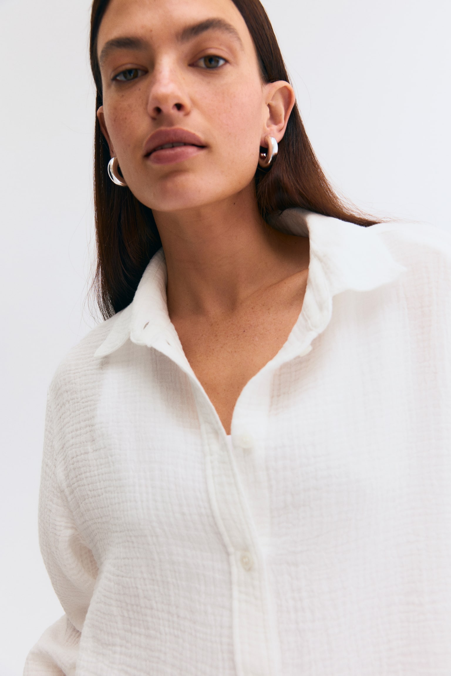 MAMA Before & After Muslin shirt - White/Dark khaki green/Beige/Striped - 4