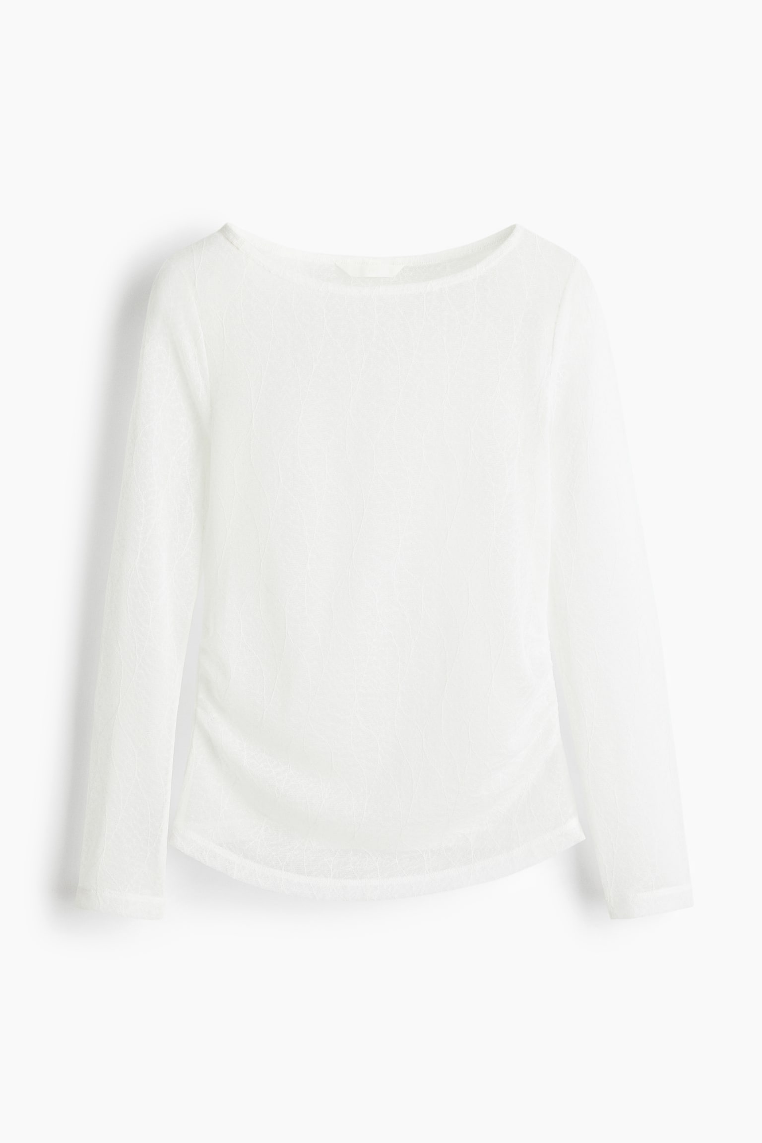 드레이프 레이스 탑 - 화이트/블랙 - 2