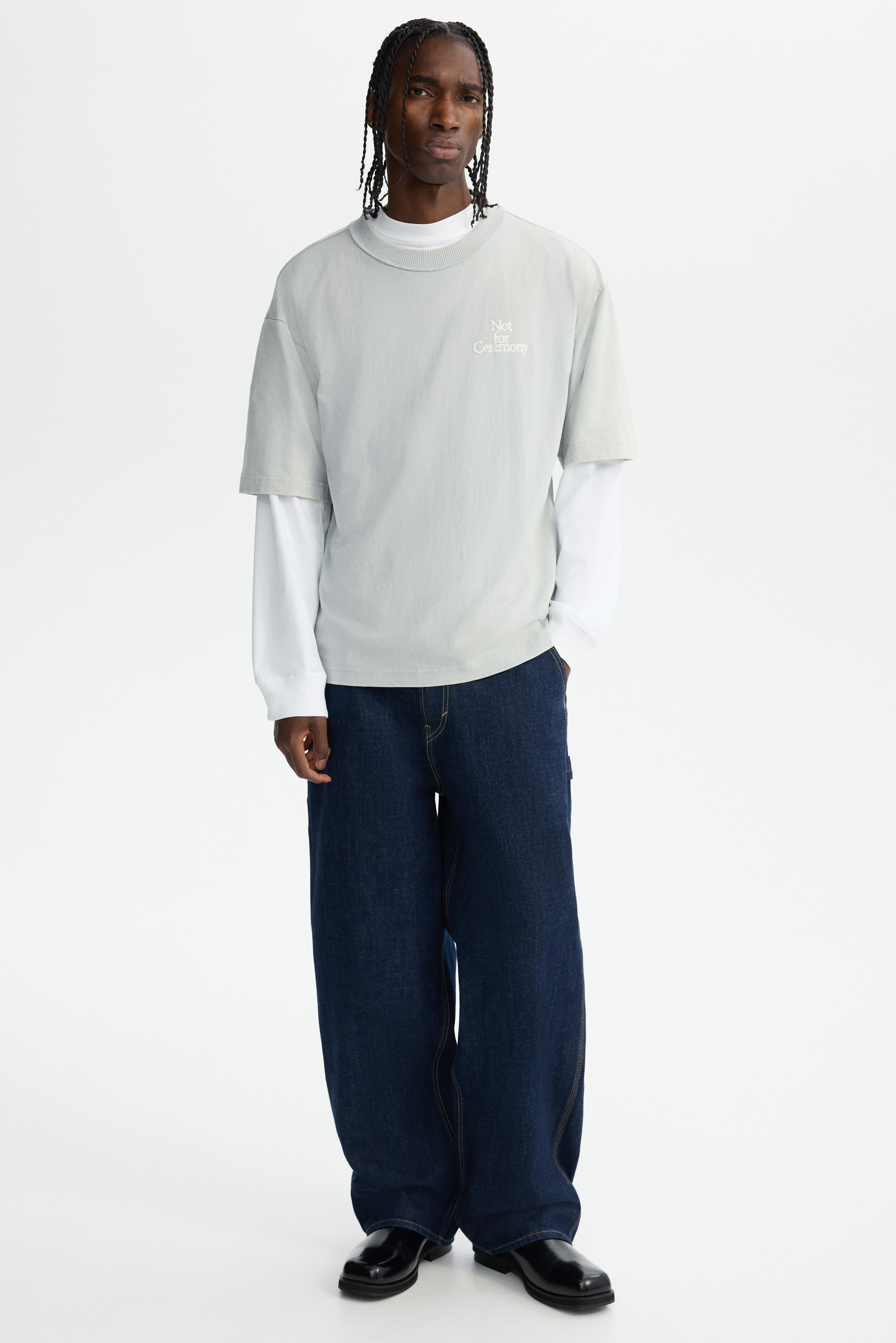 Men's Light gray/Not for Ceremony Loose-Fit Printed T-Shirt | H&M US