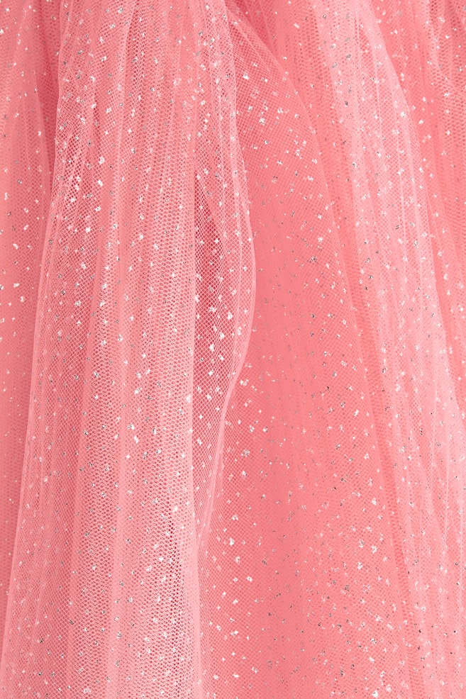 Jupe en tulle scintillant-Rose corail/pailleté - 2