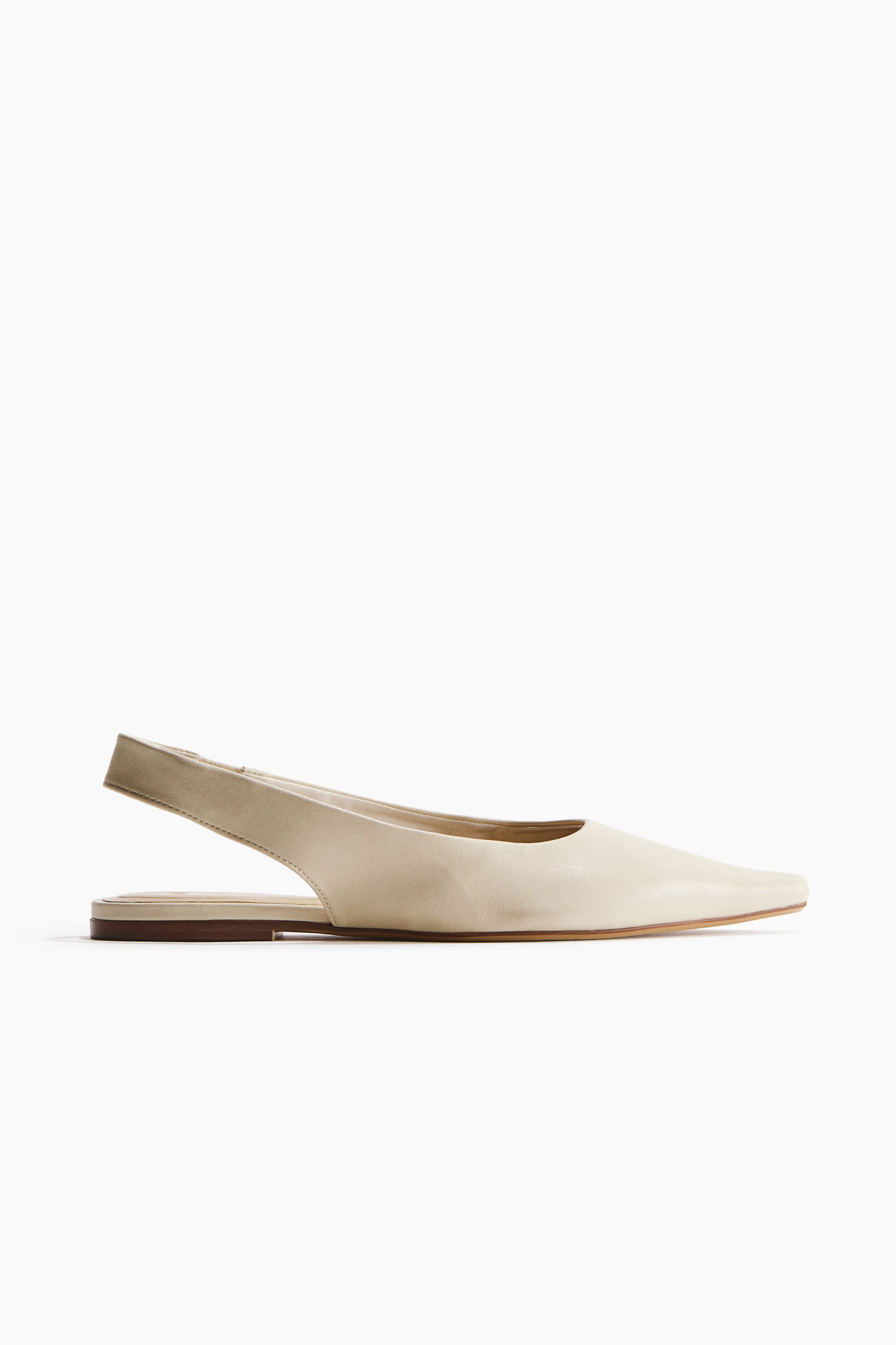 Pointed slingbacks - Cream/Brown