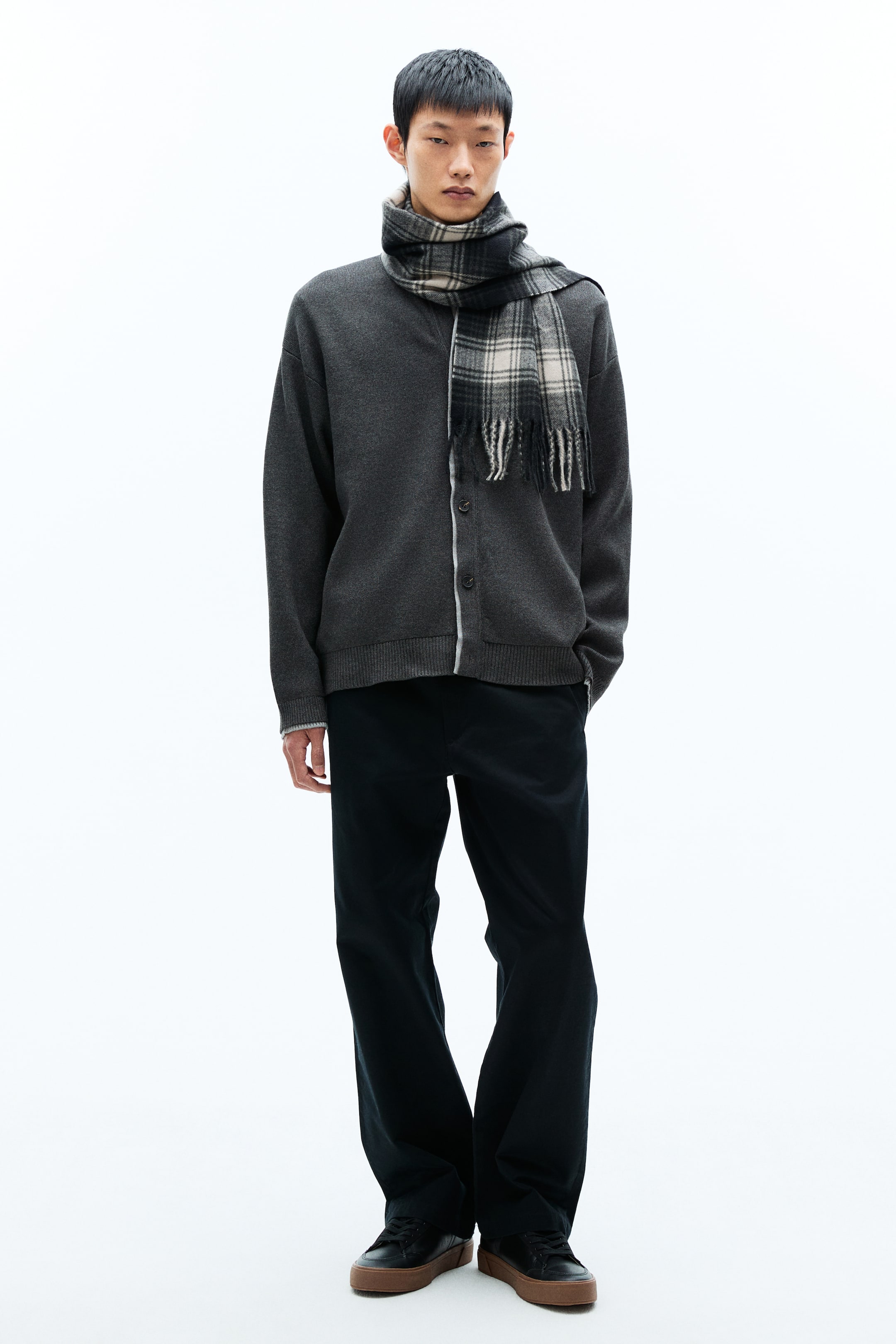 拡大画像を表示: ニットカーディガン - ダークグレーメランジ - Men | H&M JP 2