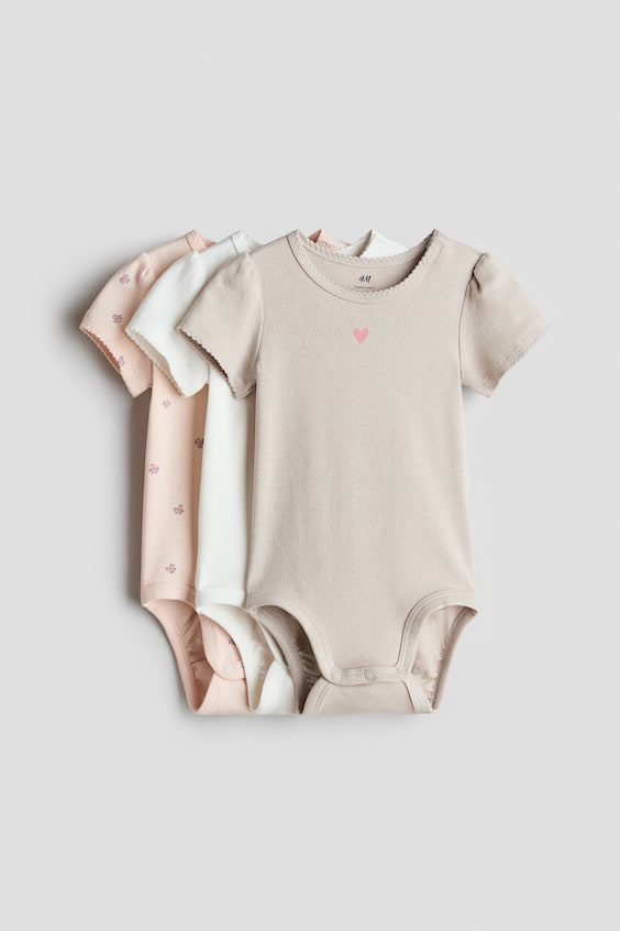 Детские хлопковые боди H&M, 3 шт