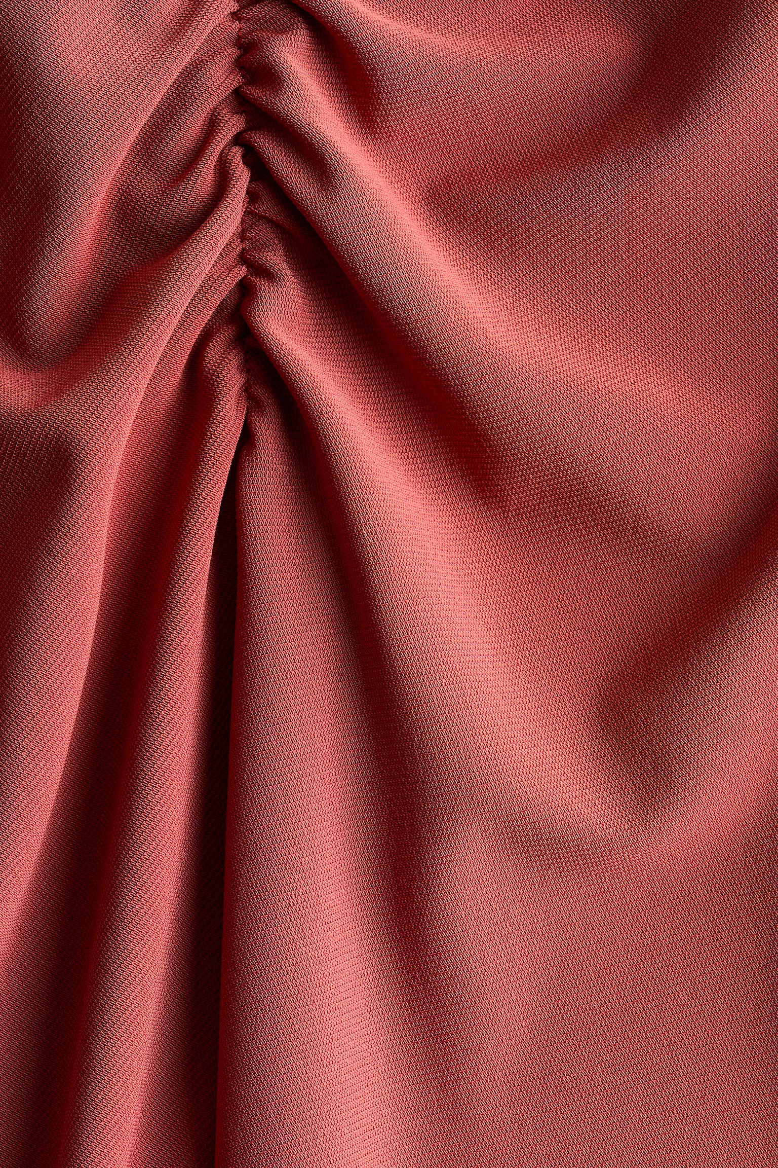 Gathered strappy dress - 鐵鏽紅/深咖啡色 - 5