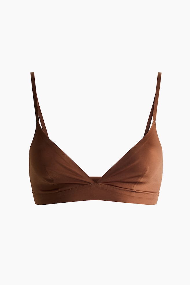 Seamless microfibre soft bra - Brown - 1