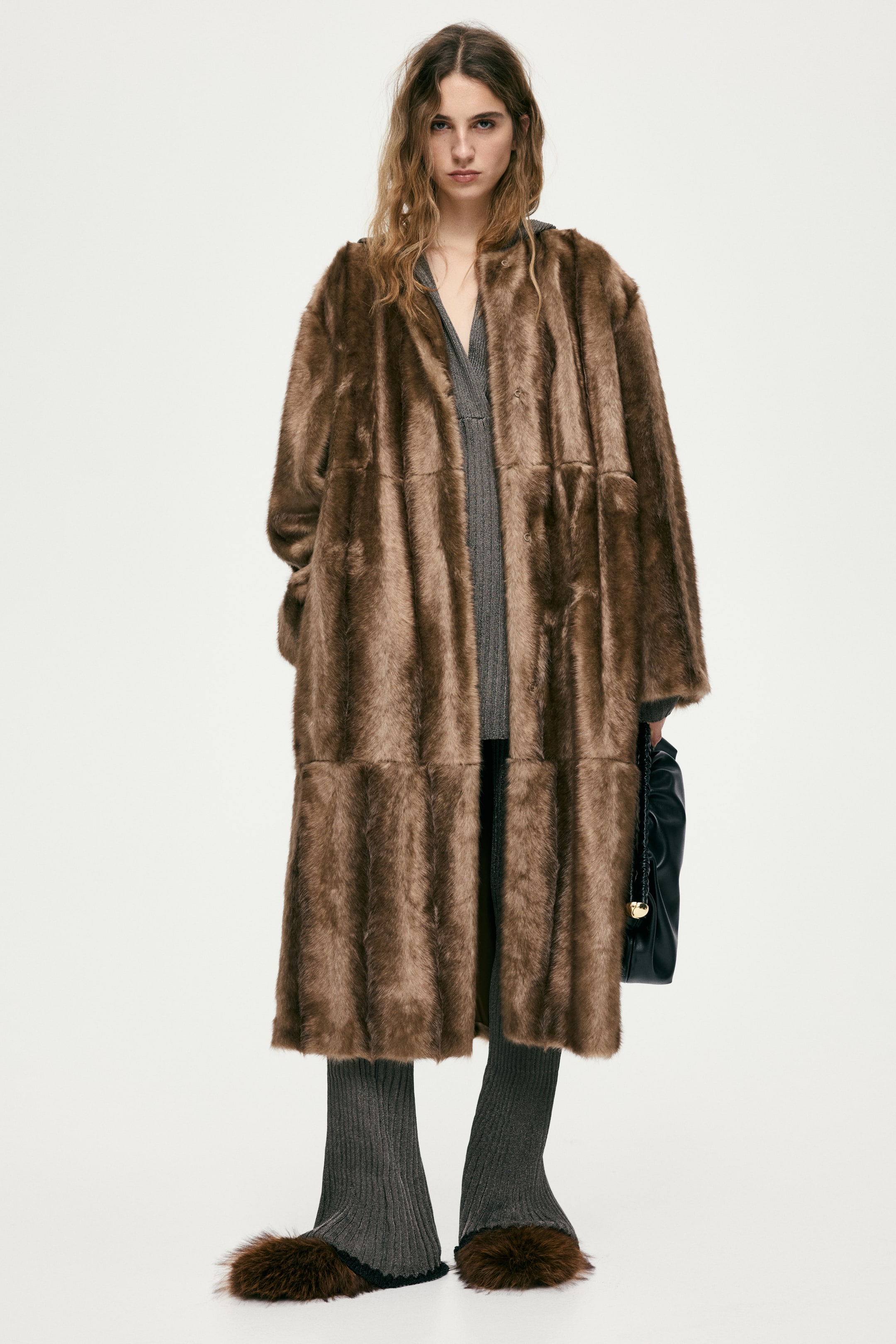 이미지 확대 보기: 머플러 디테일 코트 - 다크 베이지 - 여성 | H&M KR 1