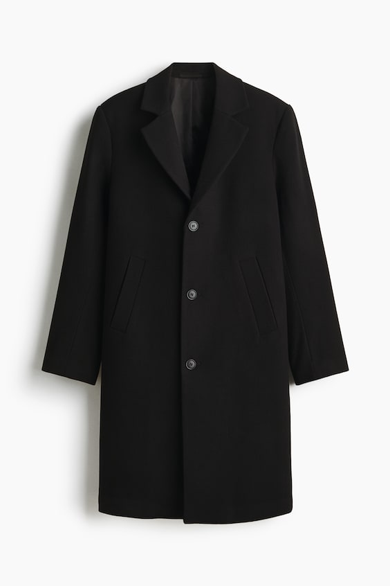 Мужские куртки H&M Single-Breasted Wool-Blend Coat