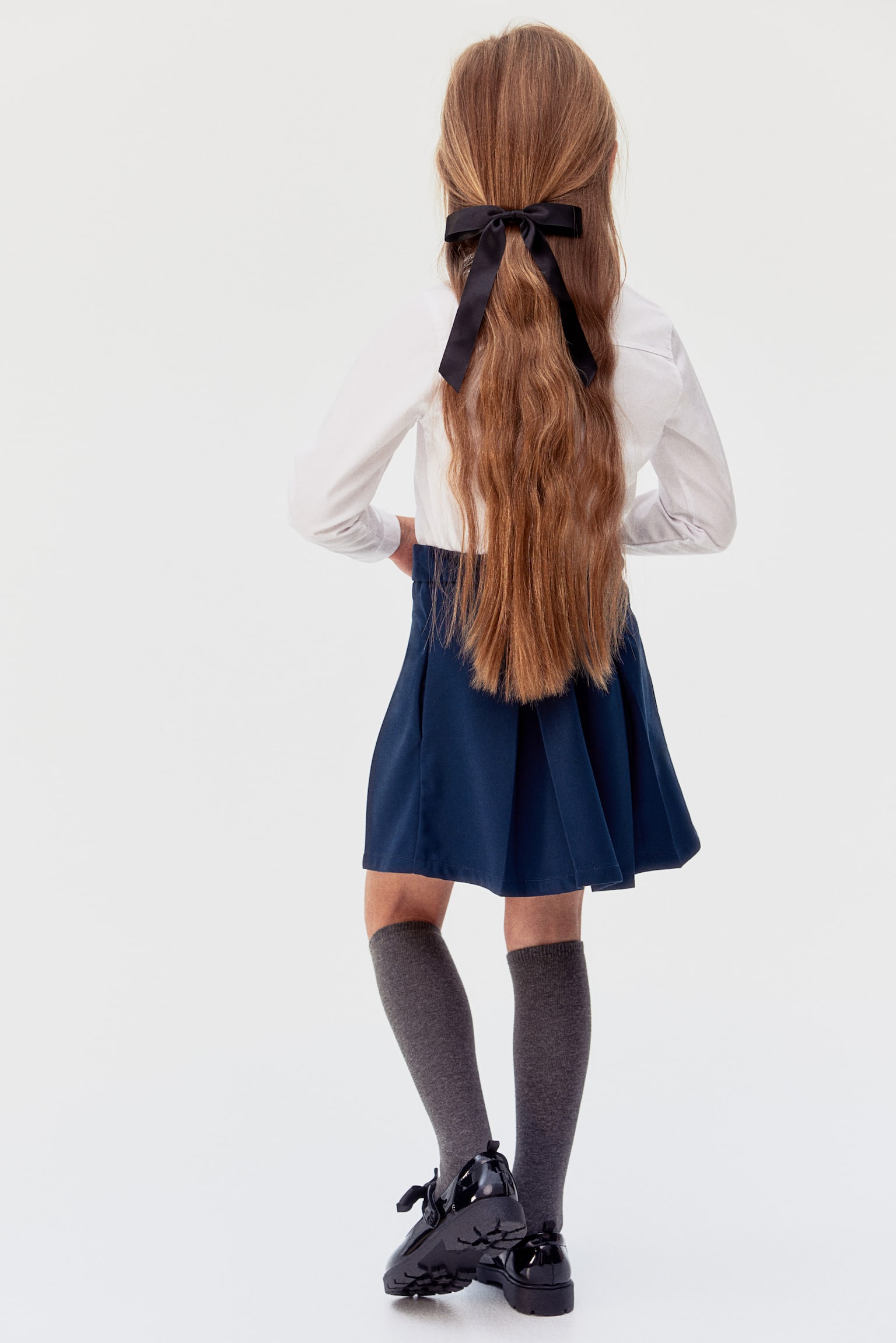 2-pack pleated school skirts - Navy blue/Dark grey/Black - 3