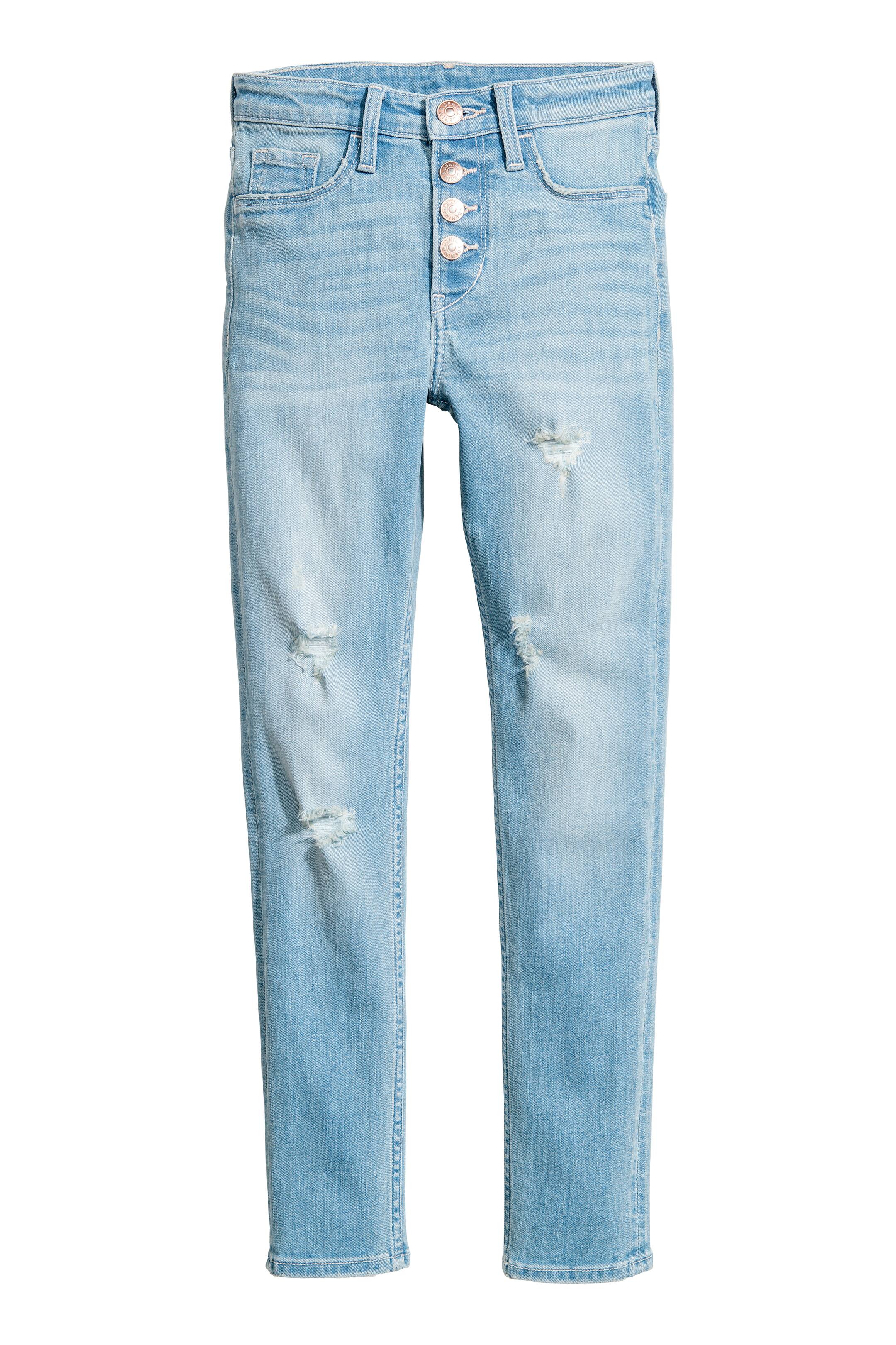 View larger image: Skinny Fit High Worn Jeans - Light denim blue - Kids | H&M GB 1