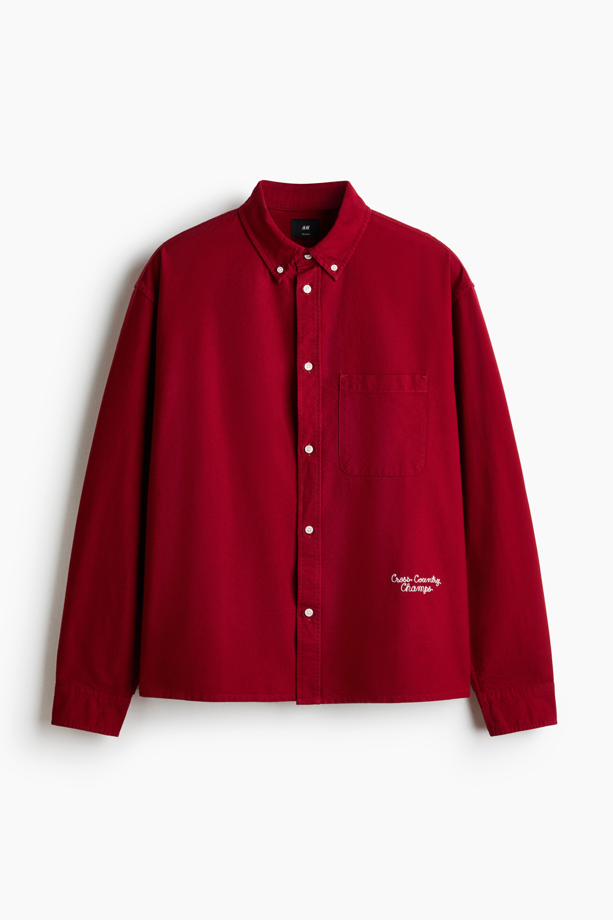 Relaxed Fit Oxford shirt - Red/Cross Country Champs/Dark blue/White striped