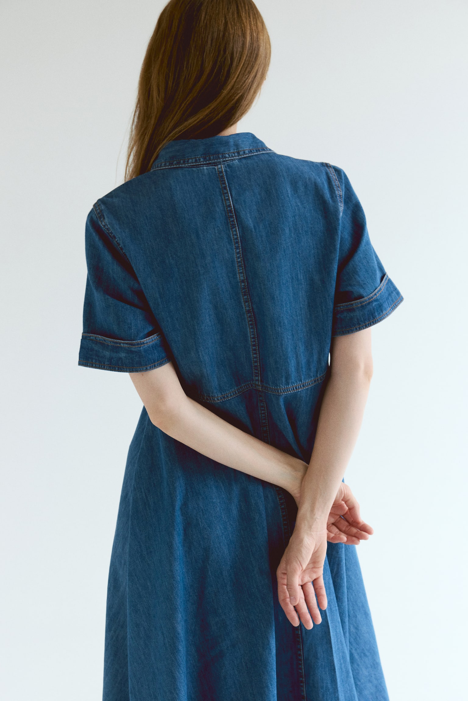 Женское платье H&M Mama Before & After Denim Dress, цвет: Джинсовый синий — фото 5