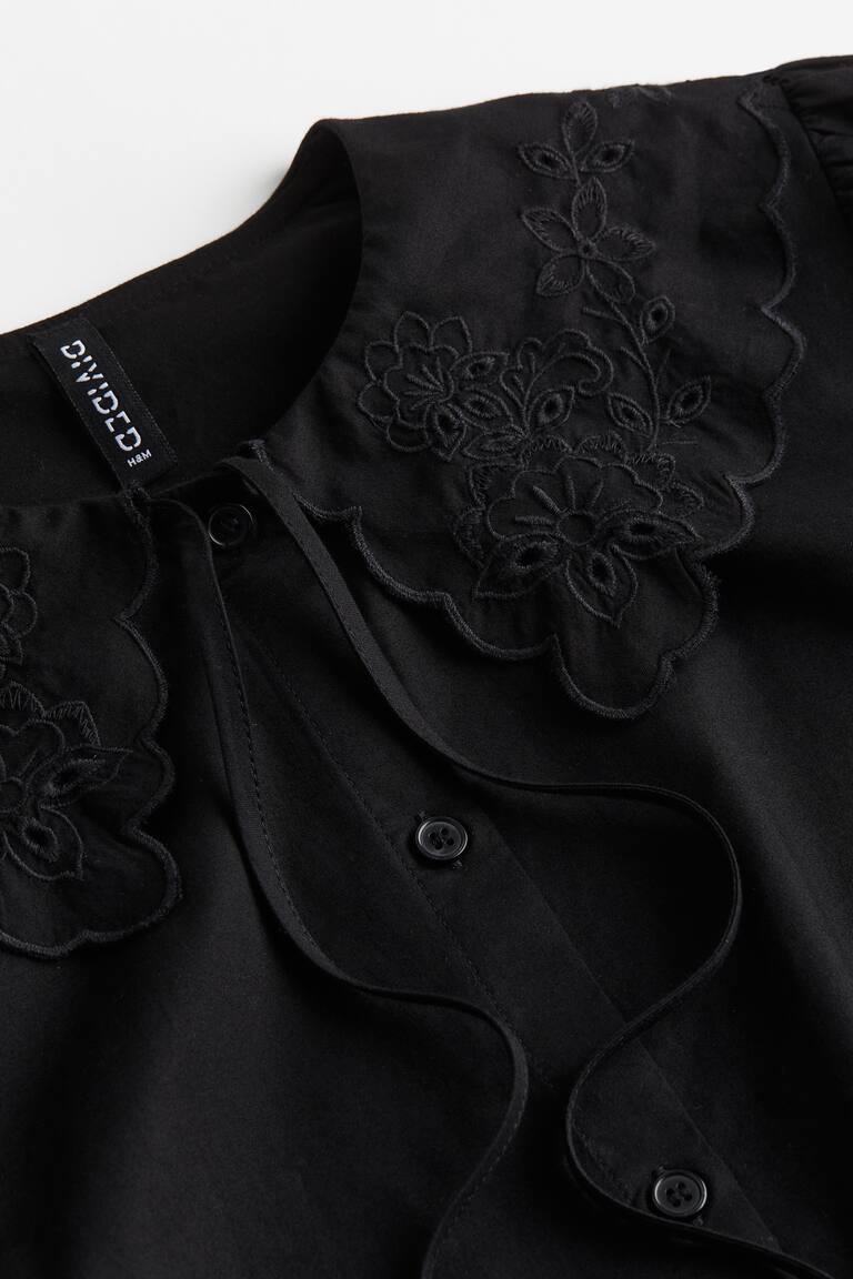 Peter Pan-collared cotton shirt