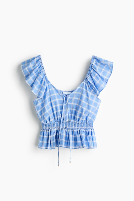 Женские блузки H&M Flutter-Sleeved Peplum Blouse
