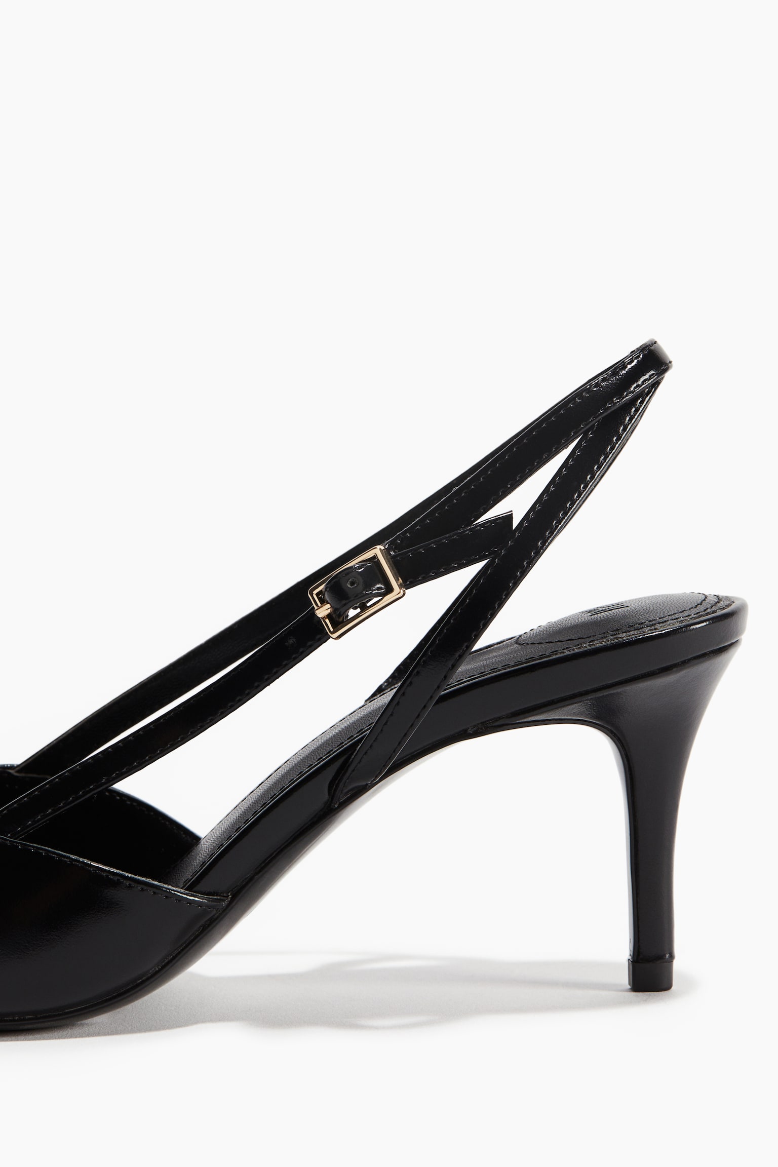 Pointed Slingback Pumps - Black - 3