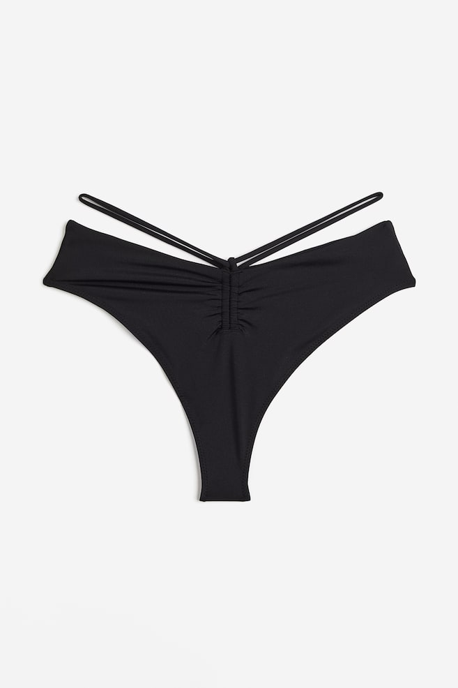 Slip bikini brazilian - Nero/Verde kaki scuro/Bianco - 2