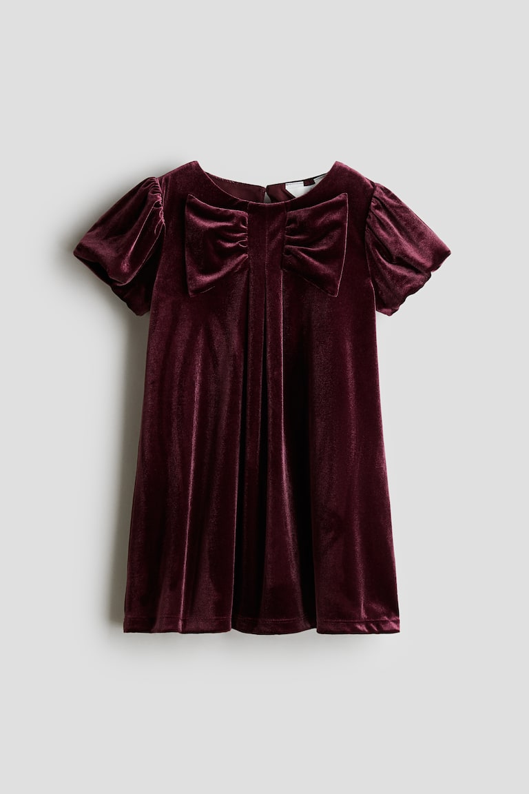 Dark red Velvet Dress for kids | H&M US