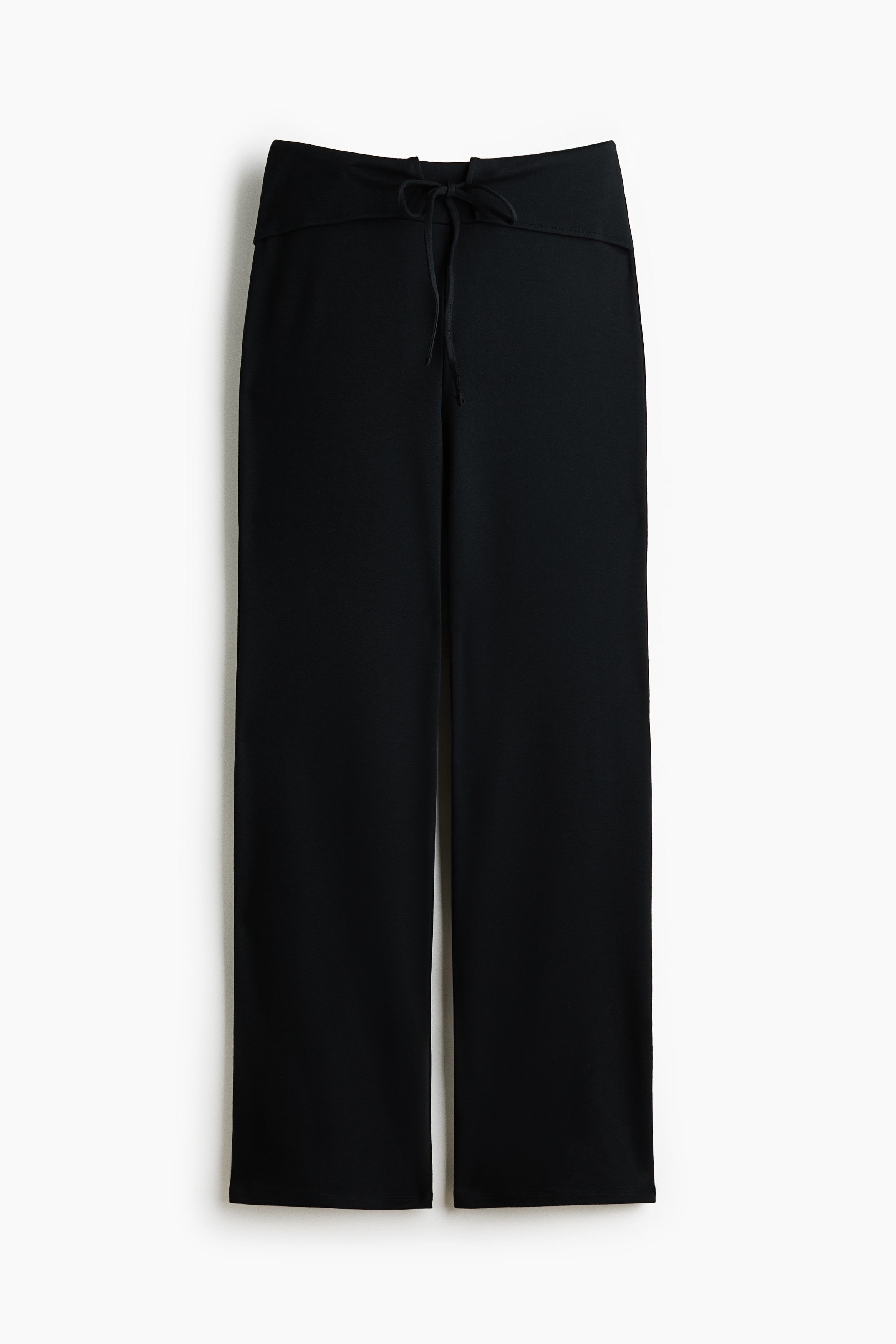 Flared tie-detail trousers - Black