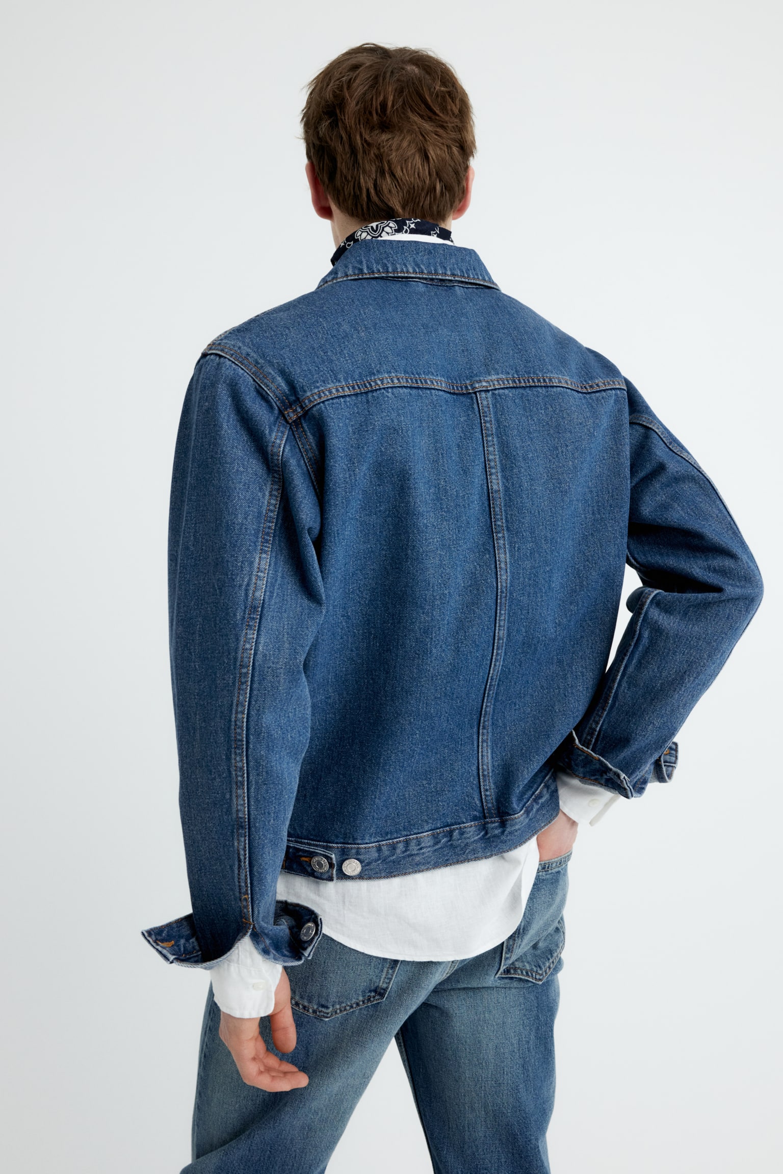 Regular Fit Denim Jacket - Dark denim blue/White - 6