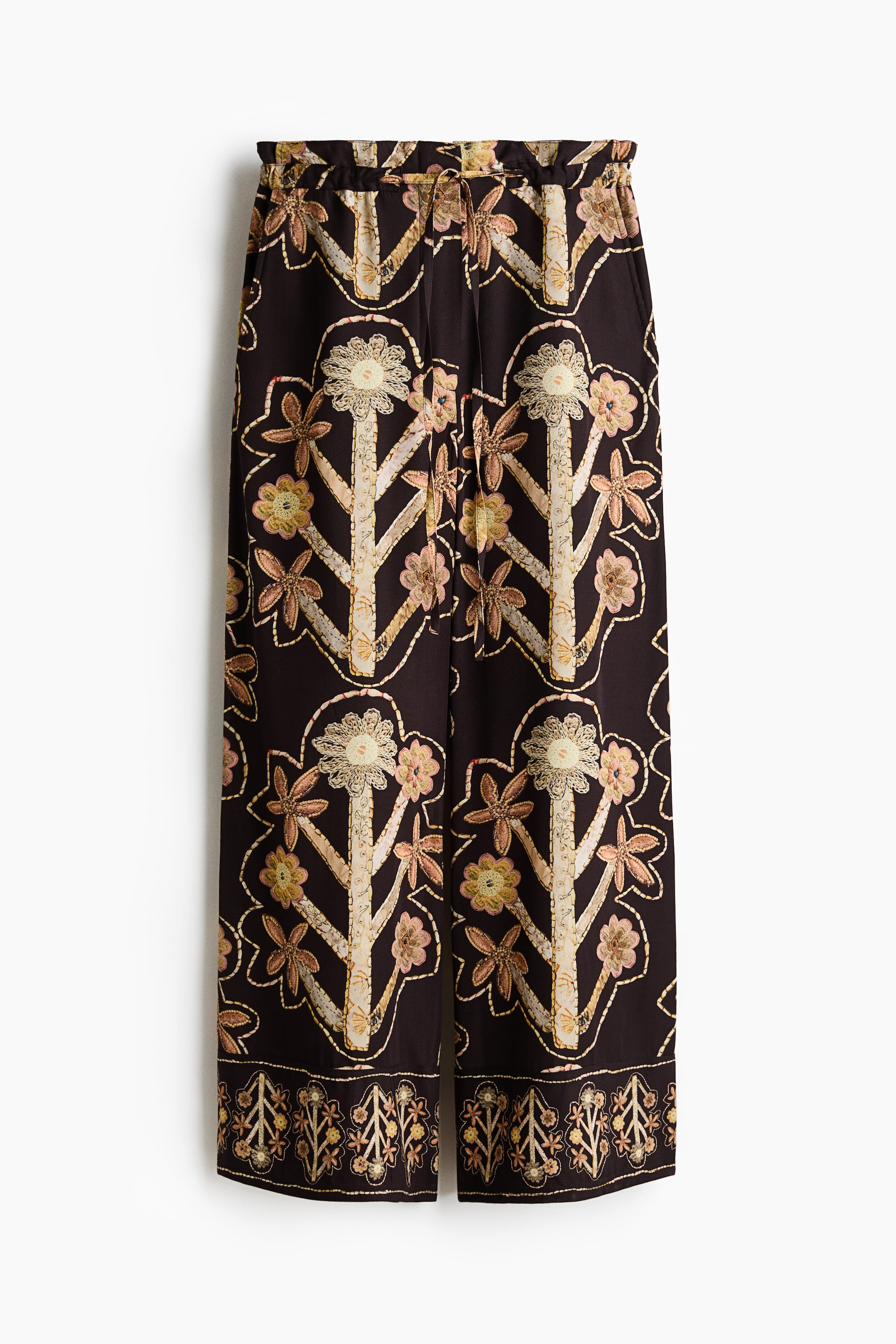 Pantalon en sergé avec imprimé fleuri