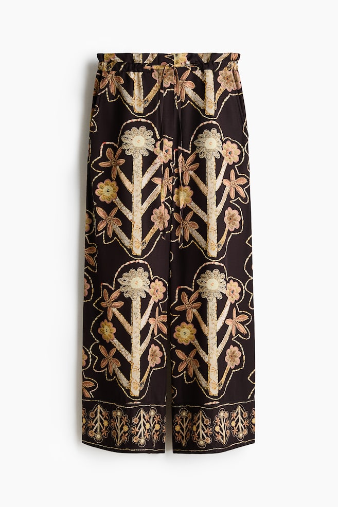 Pantalon en sergé avec imprimé fleuri - Noir/fleuri - 1