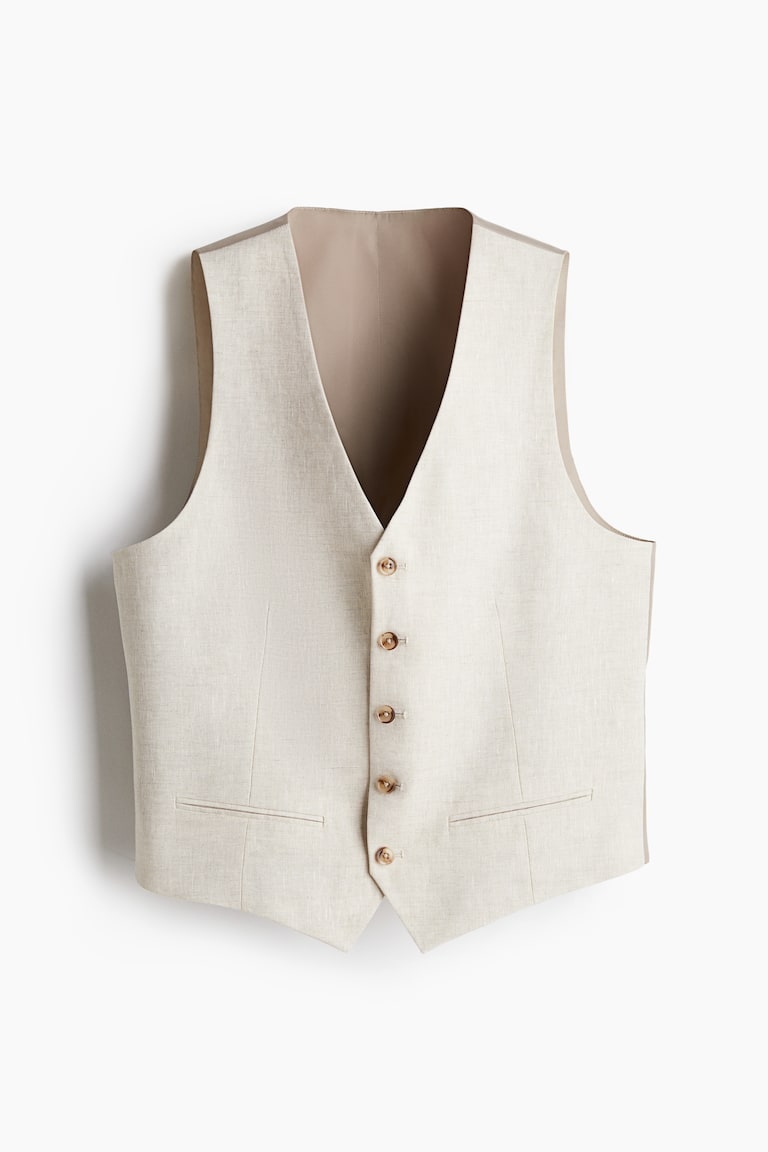Svečani prsluk od lana Slim Fit