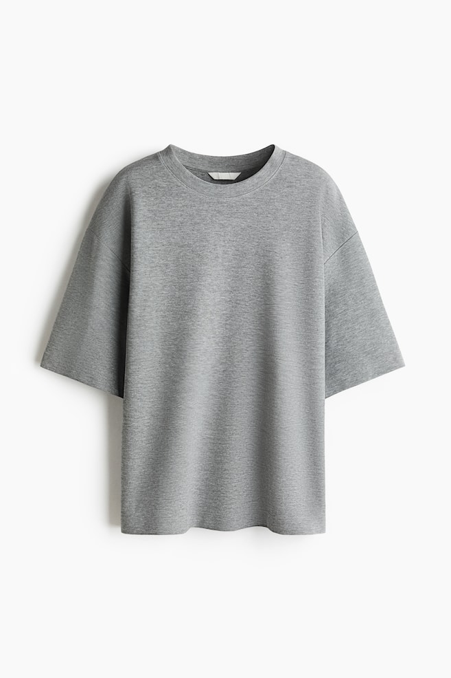 Interlock T-Shirt - Light gray melange/Dark purple/Light dusty pink/White/White - 1