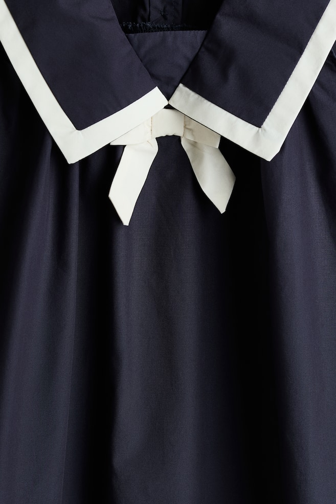Cotton Sailor Dress-Navy blue - 3