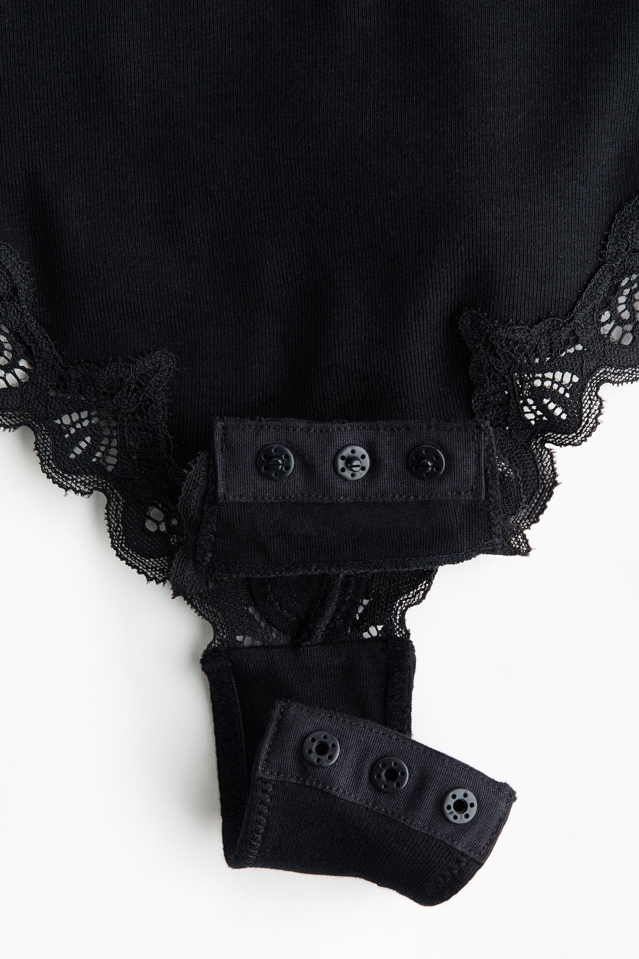 Lace-Trimmed Cotton Bodysuit