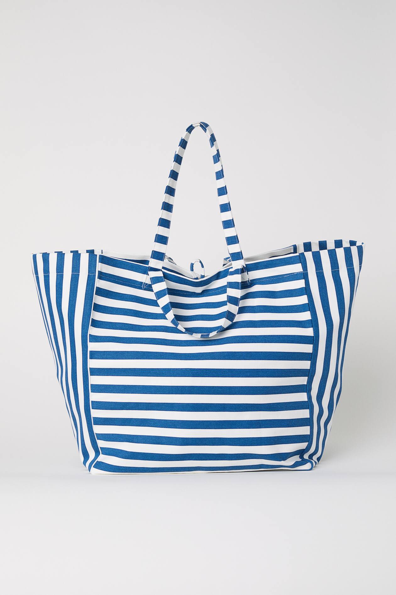 Strandtasche Tasche Blau Weiss Gestreift Große Strandtasche Blau