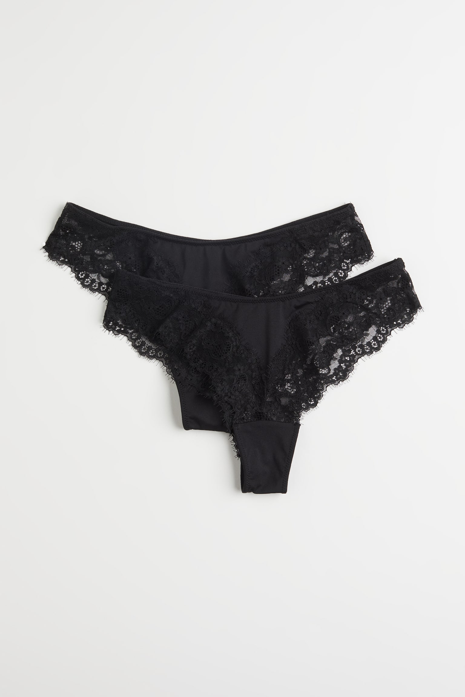 2-pack Lace Brazilian Briefs - Black - 1