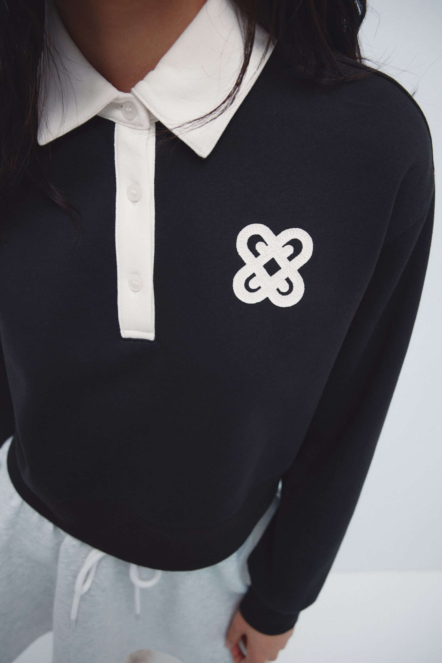 Rugby shirt - 블랙/크림 - 4