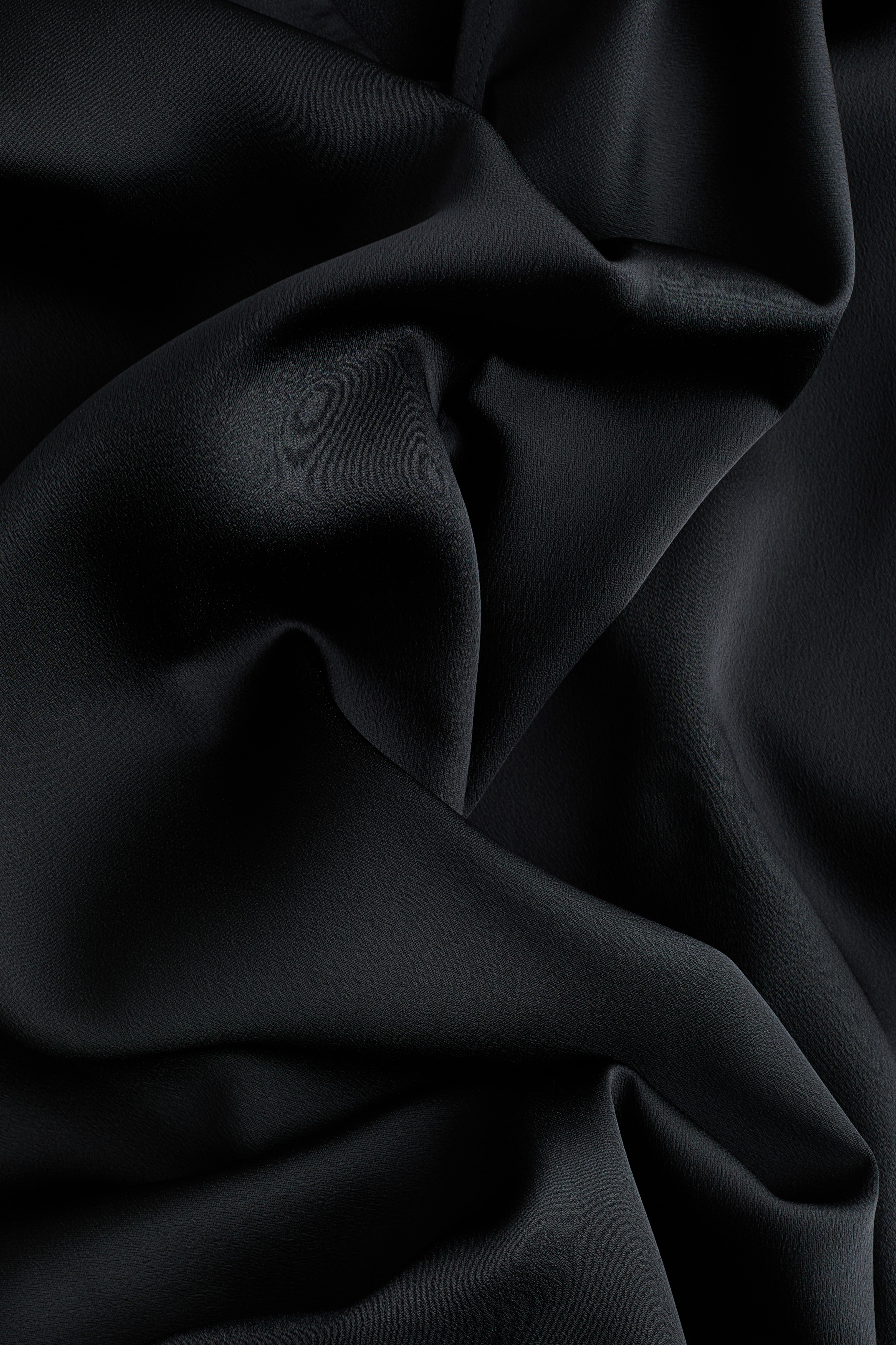 Scarf-Detail Satin Dress