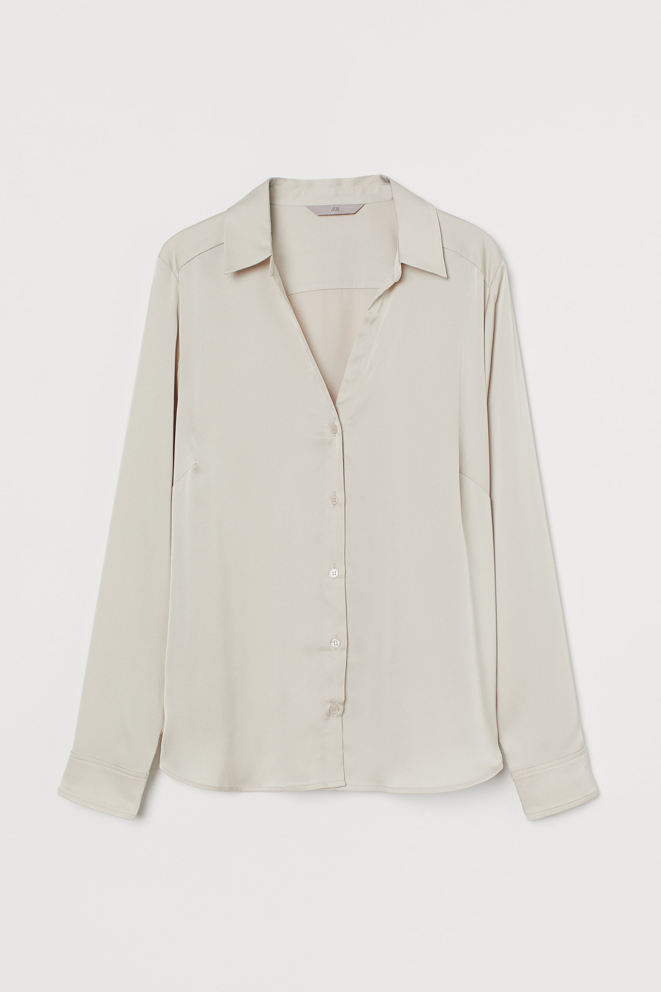 View larger image: V-neck blouse - Light beige - Ladies | H&M IN 1