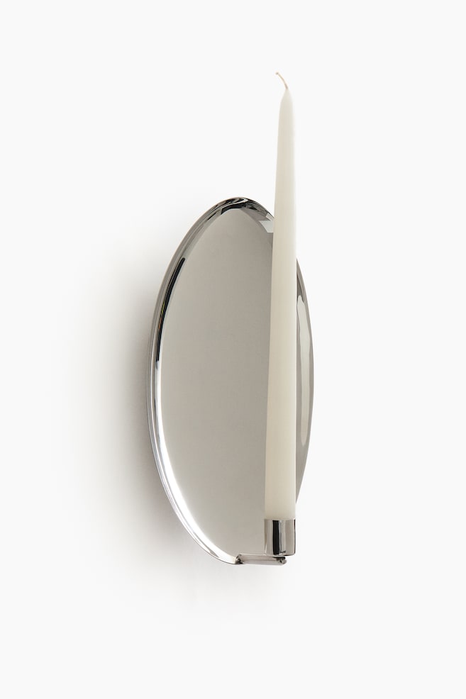 Stainless steel candle sconce - Silver-coloured - 1