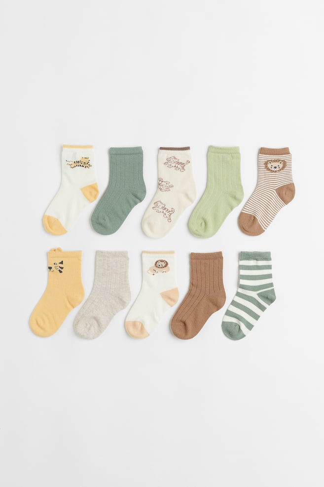 10-pack socks - Green/Lion - 1