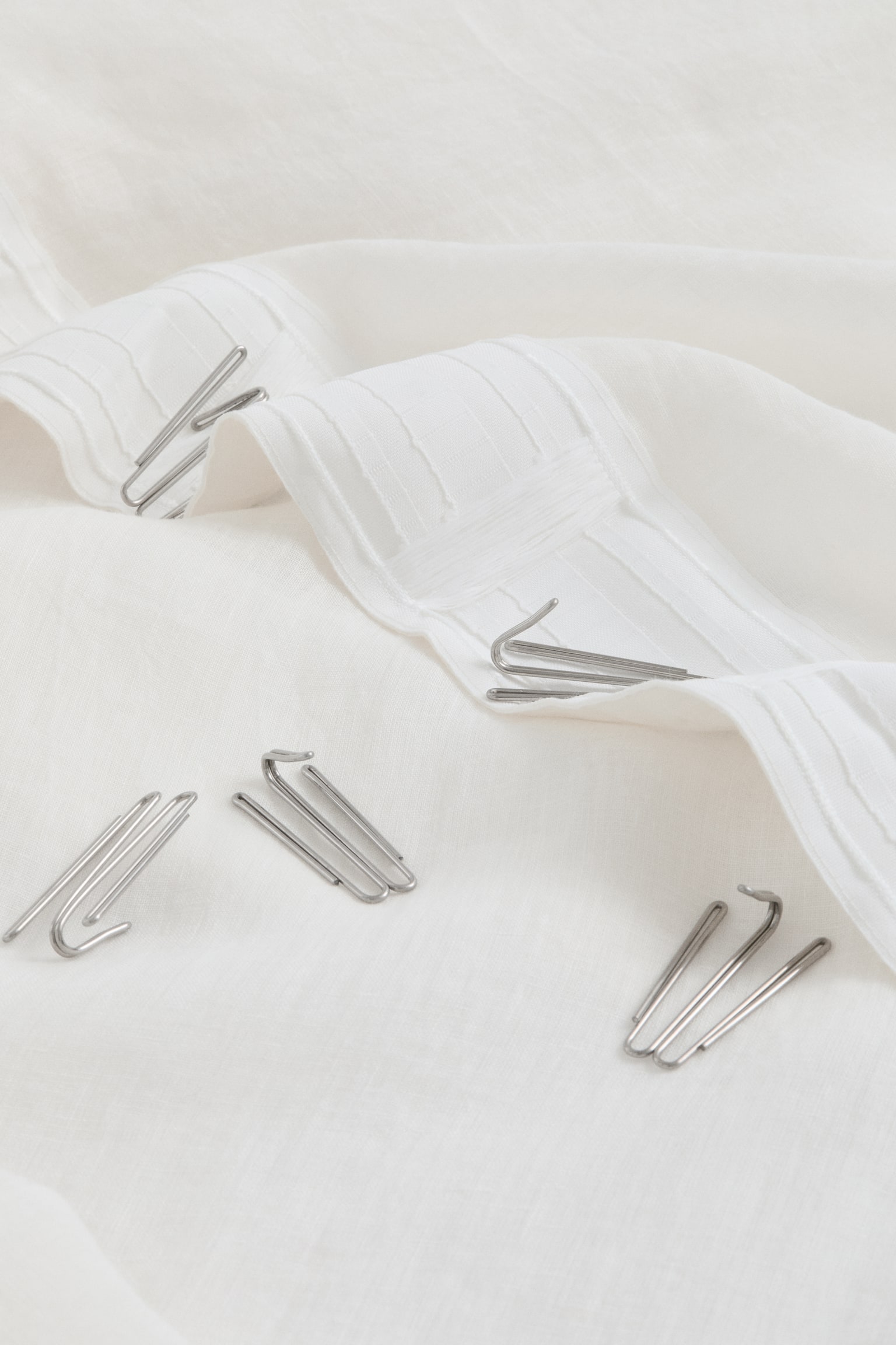 Набір із 2 лляних штор - Кремовий/Коричнево-сірий - 5