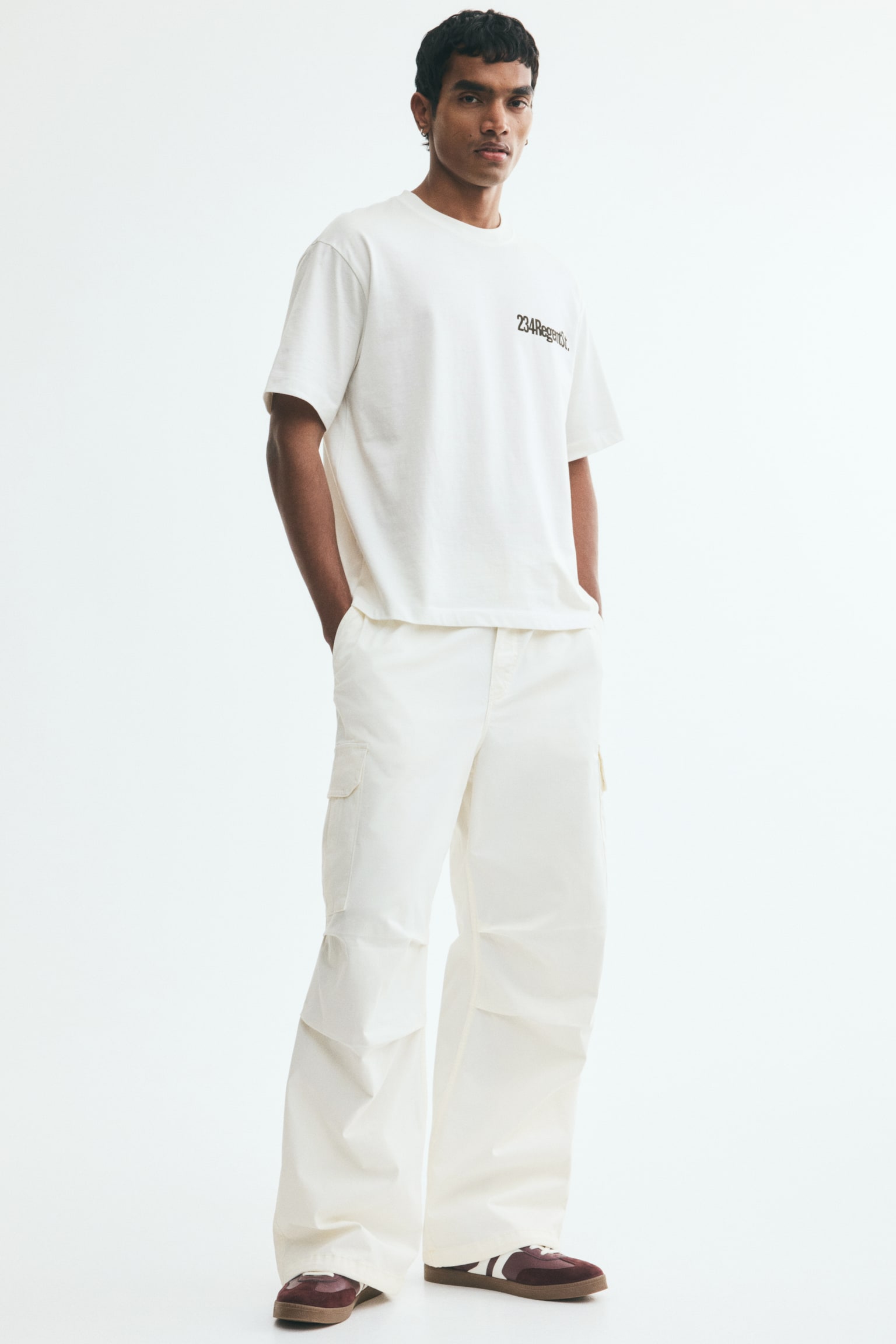 Loose-Fit Cargo Pants - Cream/Dark taupe/Black/Light beige - 1