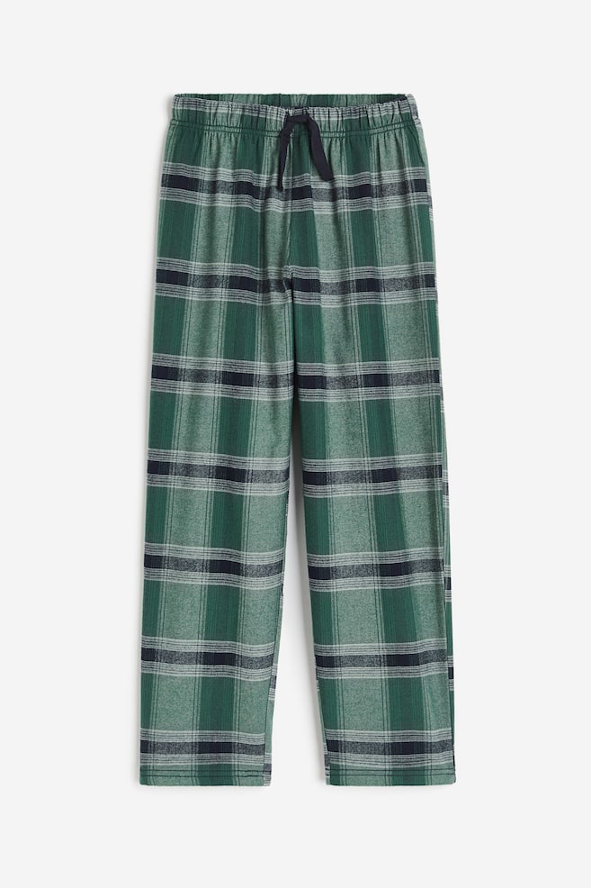 Cotton pyjama bottoms - Green/Checked - 1