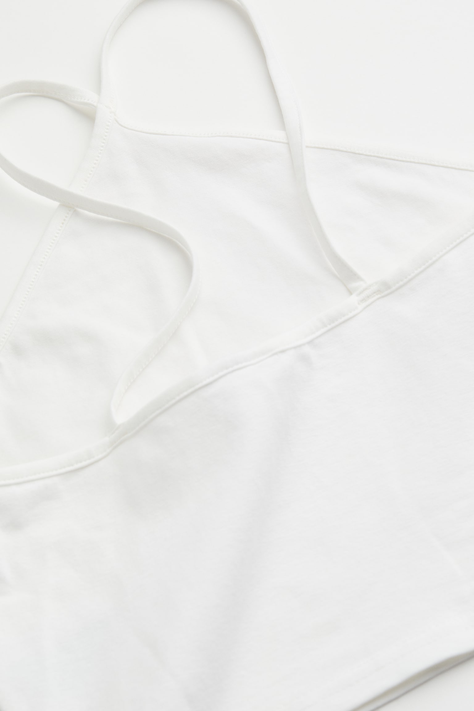 Cotton cropped top - Halterneck - Sleeveless - White - Ladies | H&M GB