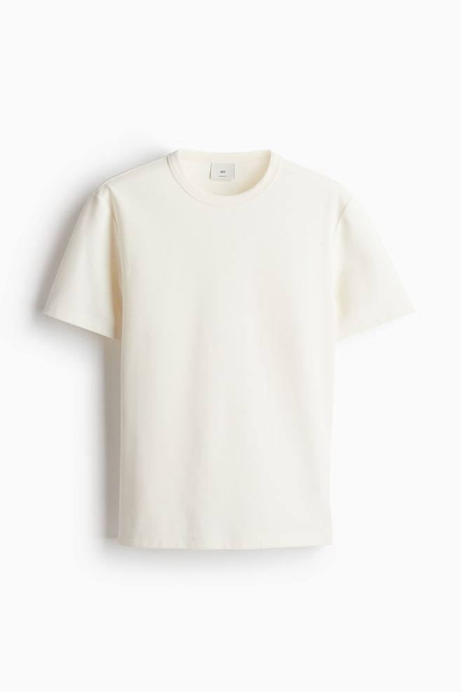 Regular Fit Waffled T-shirt - White - 1
