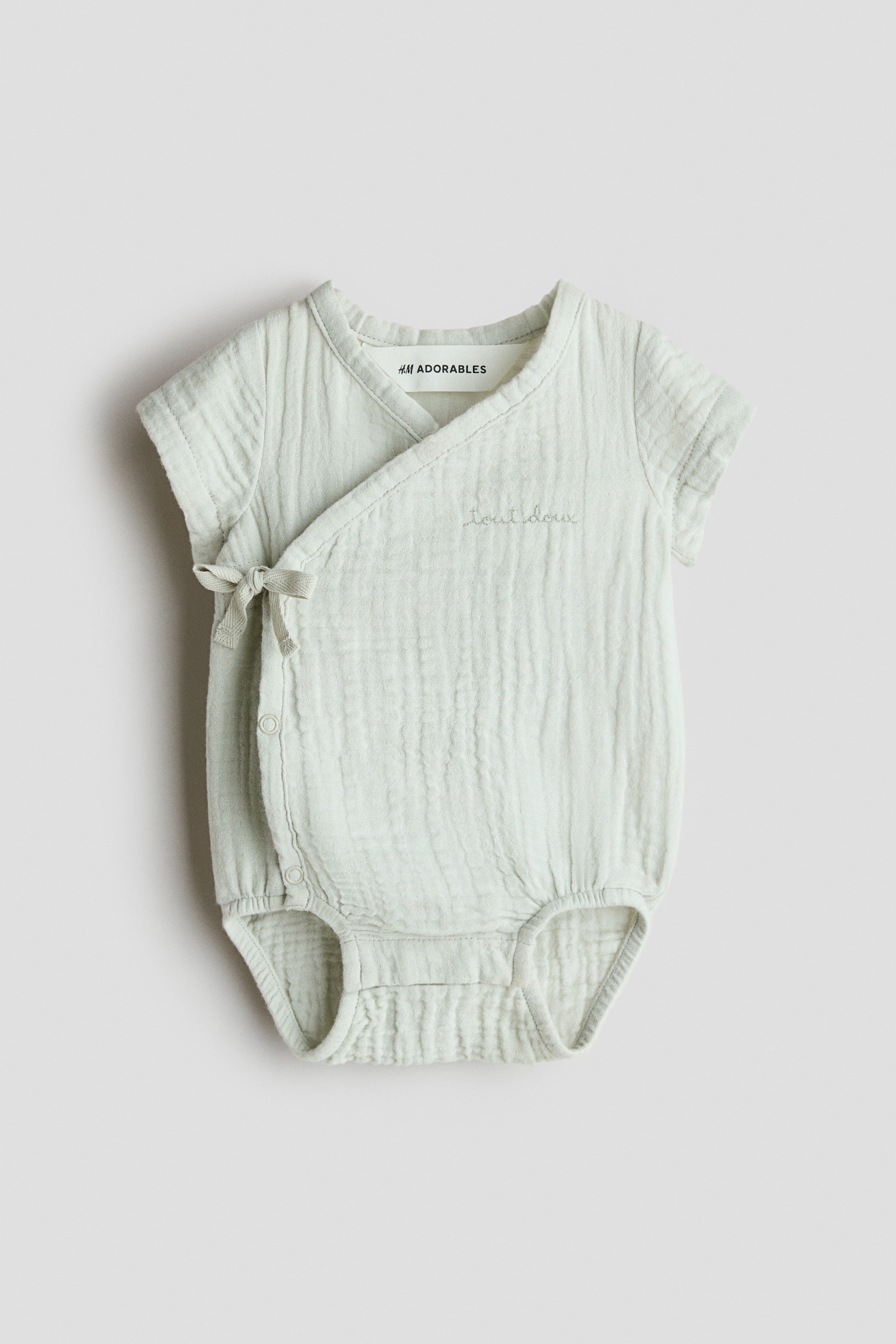Cotton Muslin Bodysuit - Light dusty green/Tout Doux/Light dusty pink/floral - 1