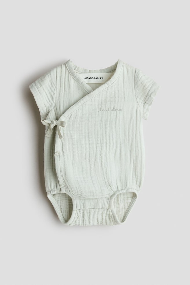 Cotton Muslin Bodysuit - Light dusty green/Tout Doux - 1