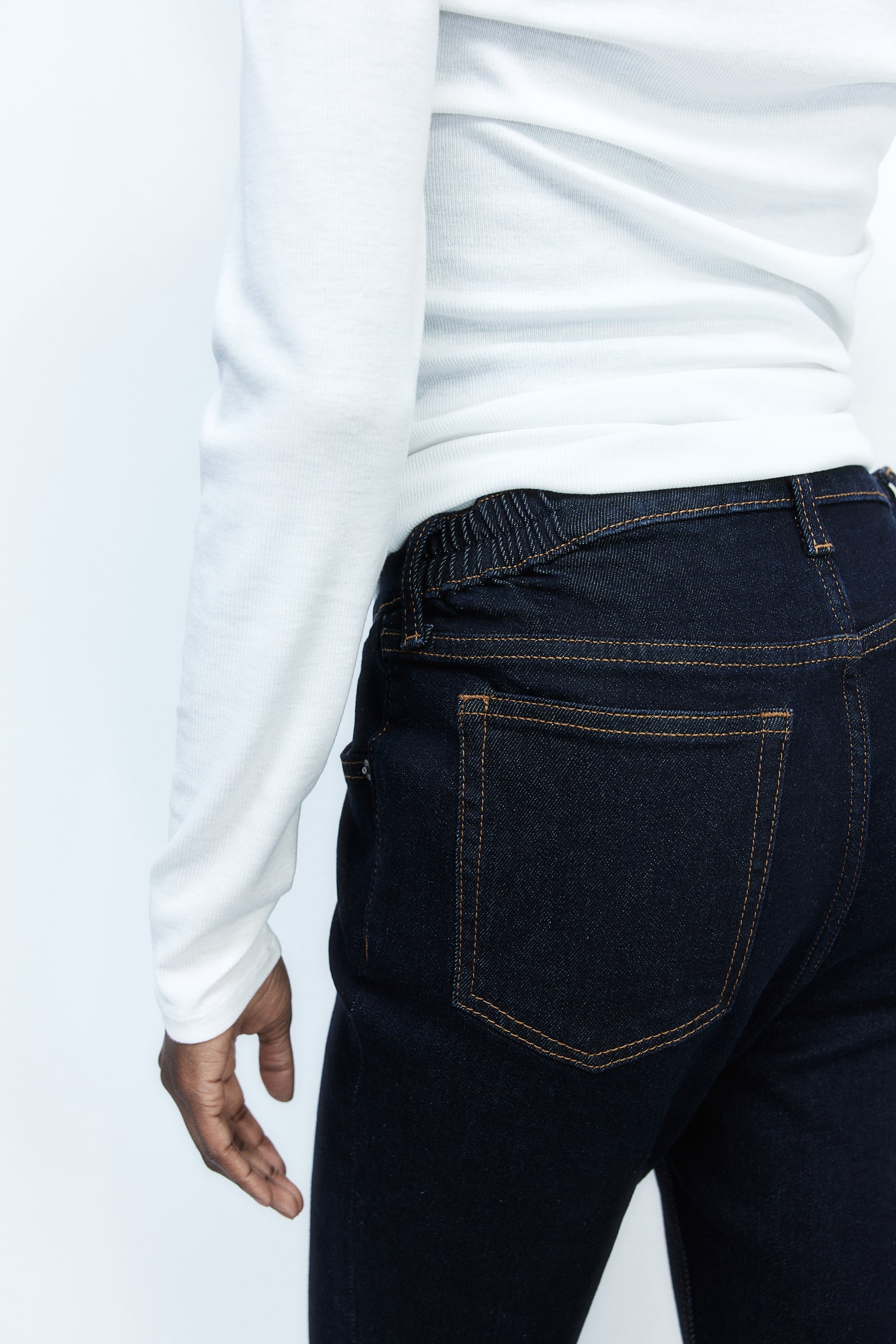 MAMA Before & After Slim Low Jeans - Dark denim blue/Light denim blue - 4