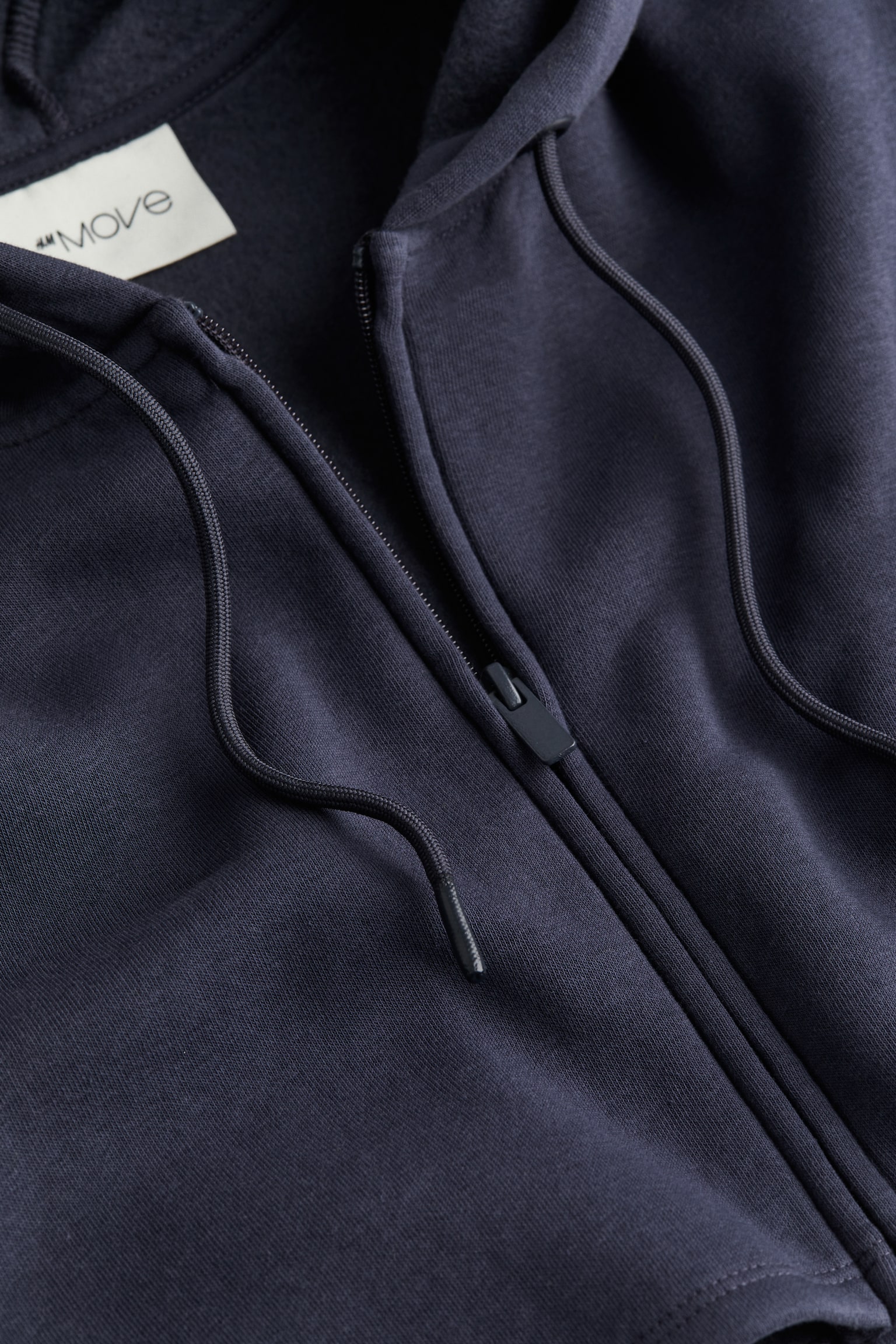 Cropped zip-through sports hoodie in DryMove™ - Steel blue - 6