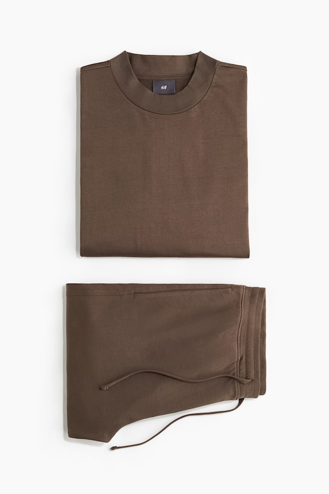 Pyjama top and bottoms - Brown/Black - 1