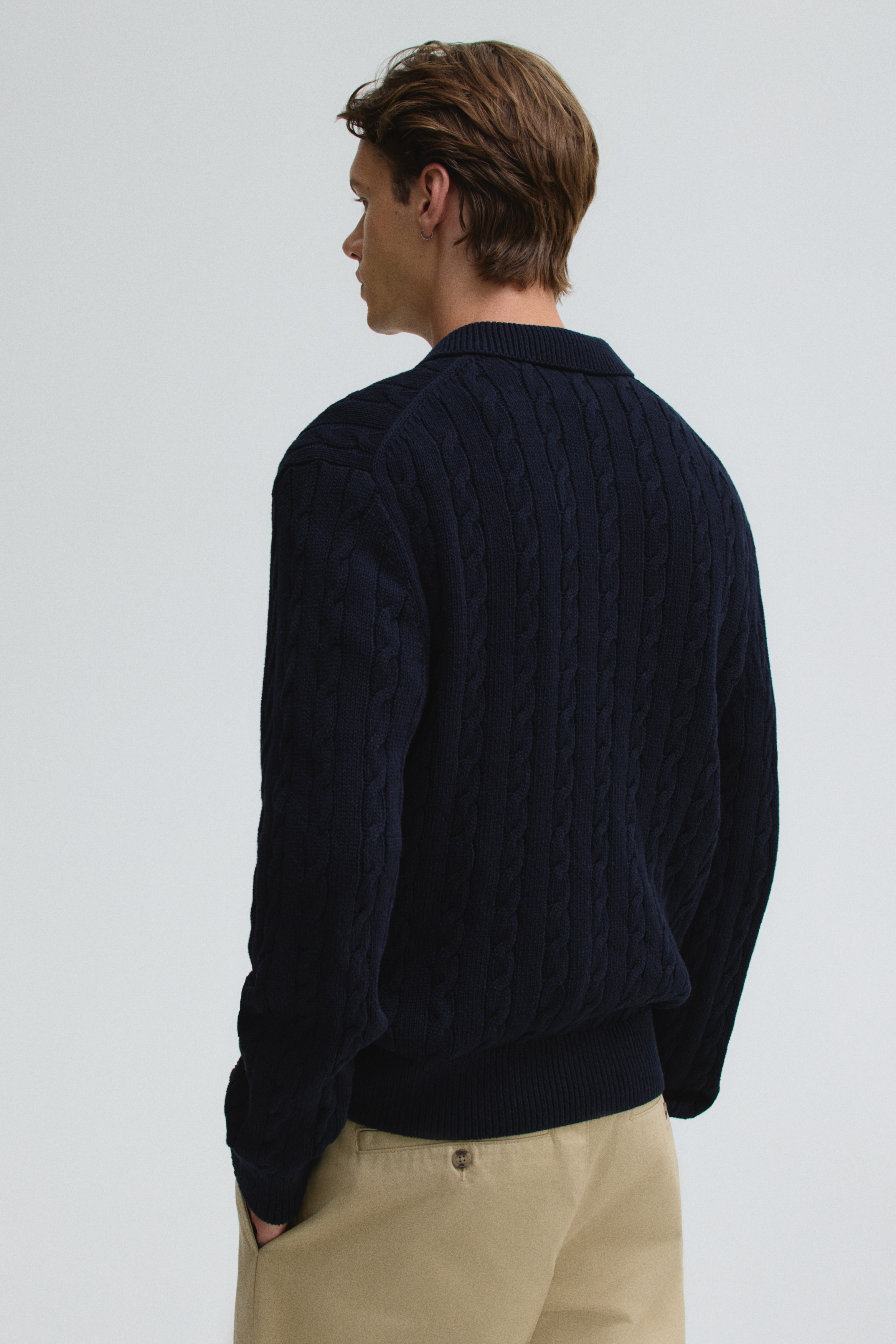 RHC ロンハーマン トップス リブ ハイネック ベルスリーブ ニット レッド