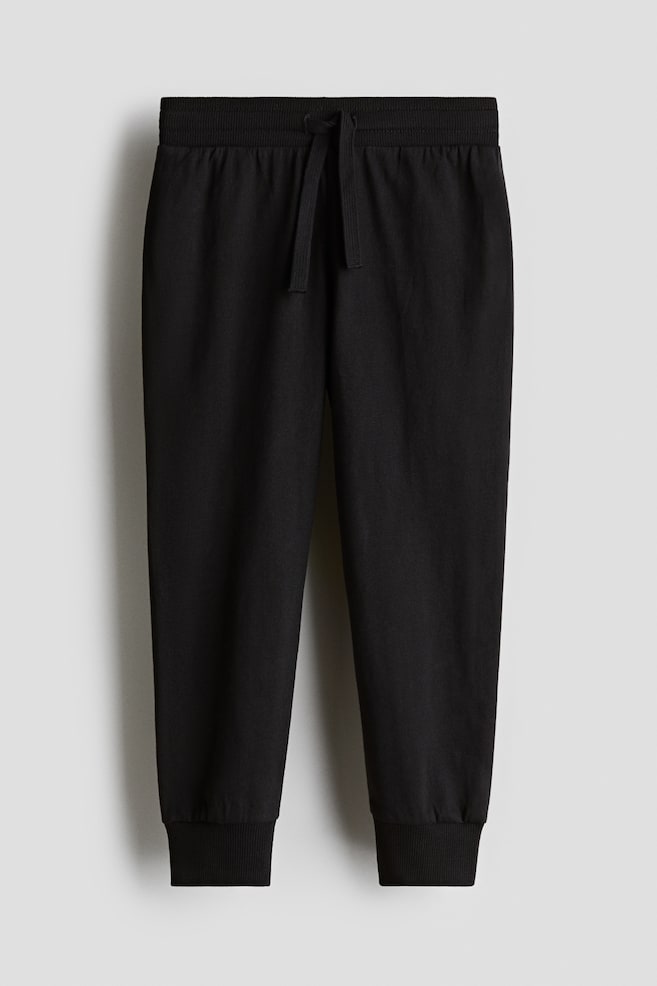 Jerseyjoggpants - Schwarz/Hellgraumeliert - 1